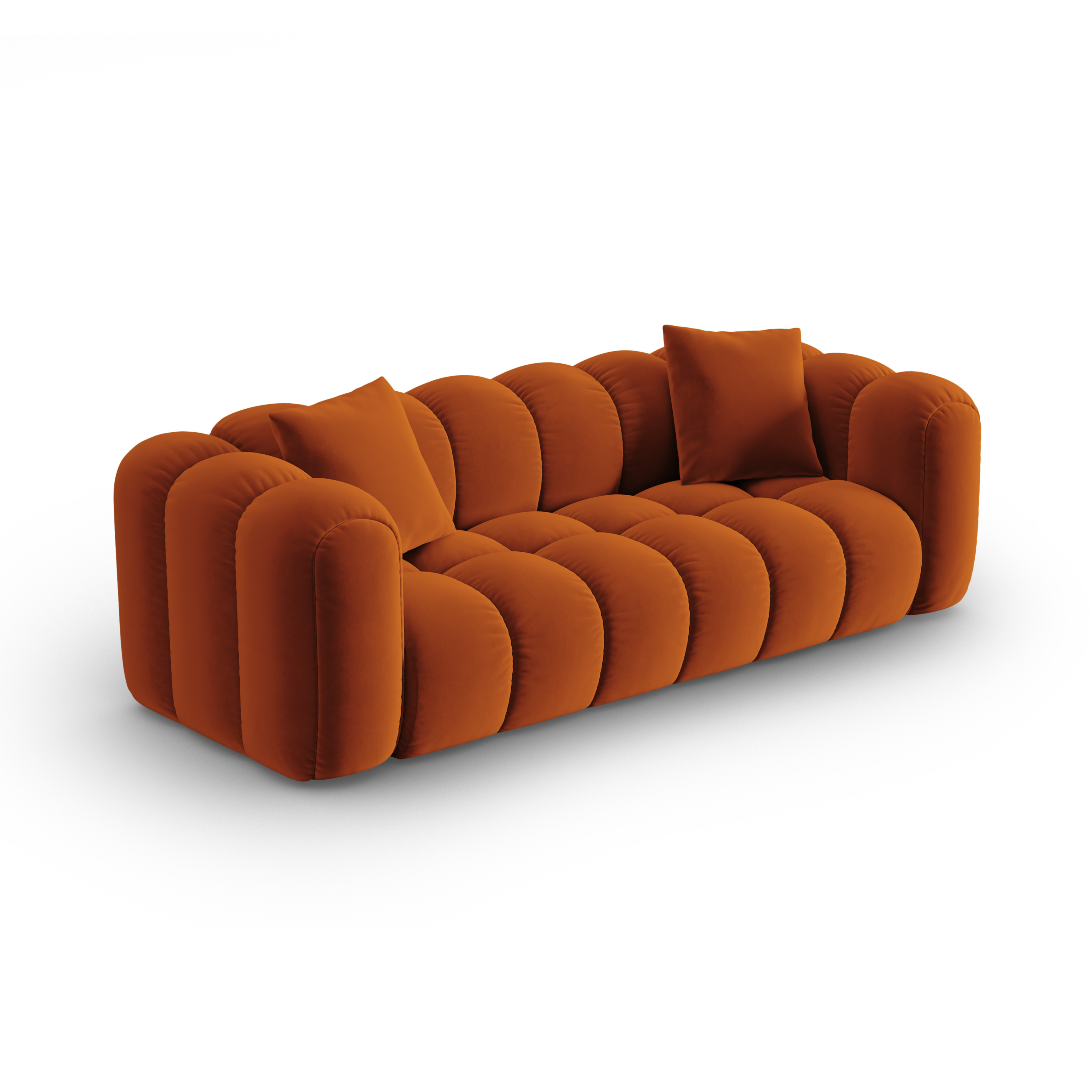 Velvet sofa for 4 people ASTRO rust