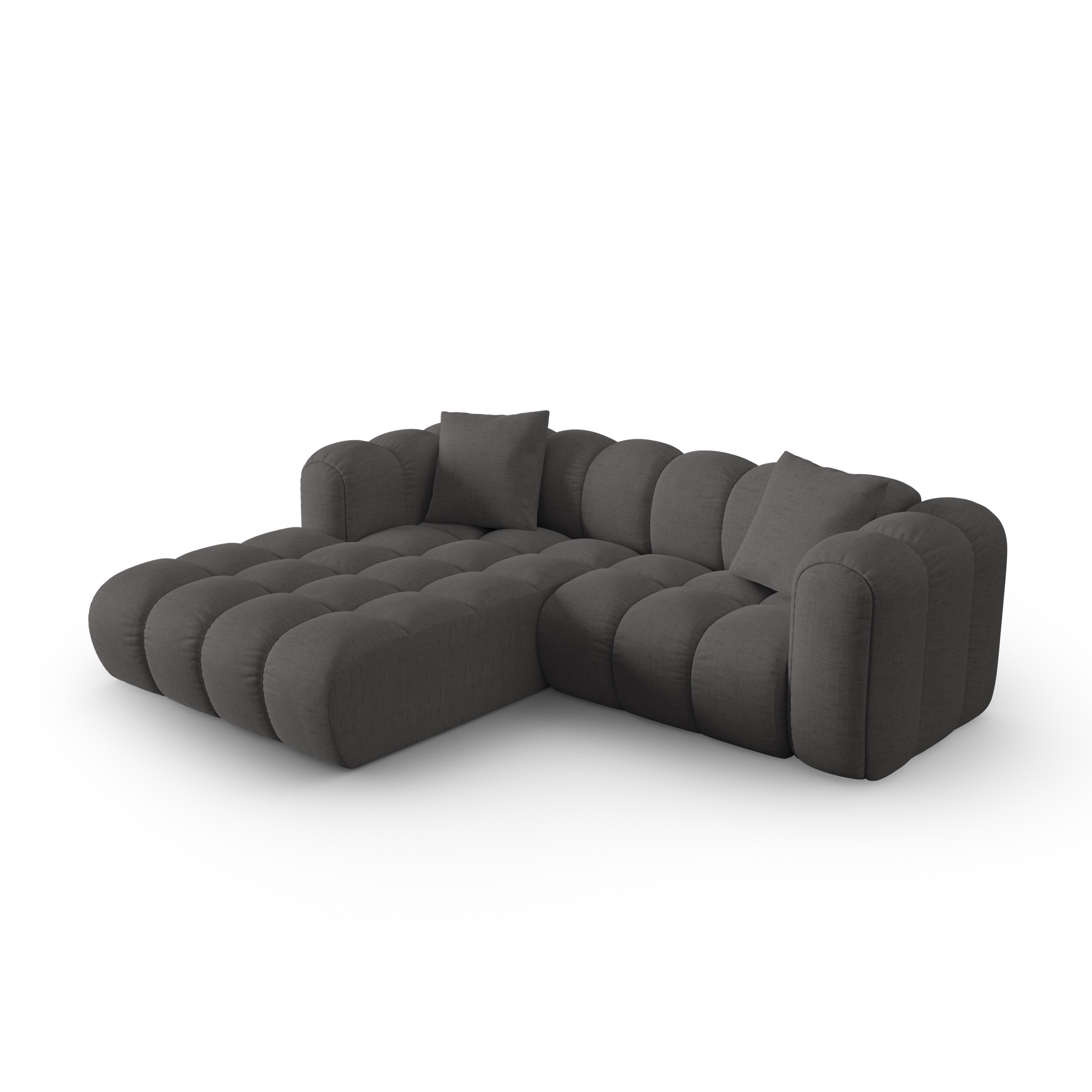 Left-facing 3-seater corner sofa ASTRO gray chenille