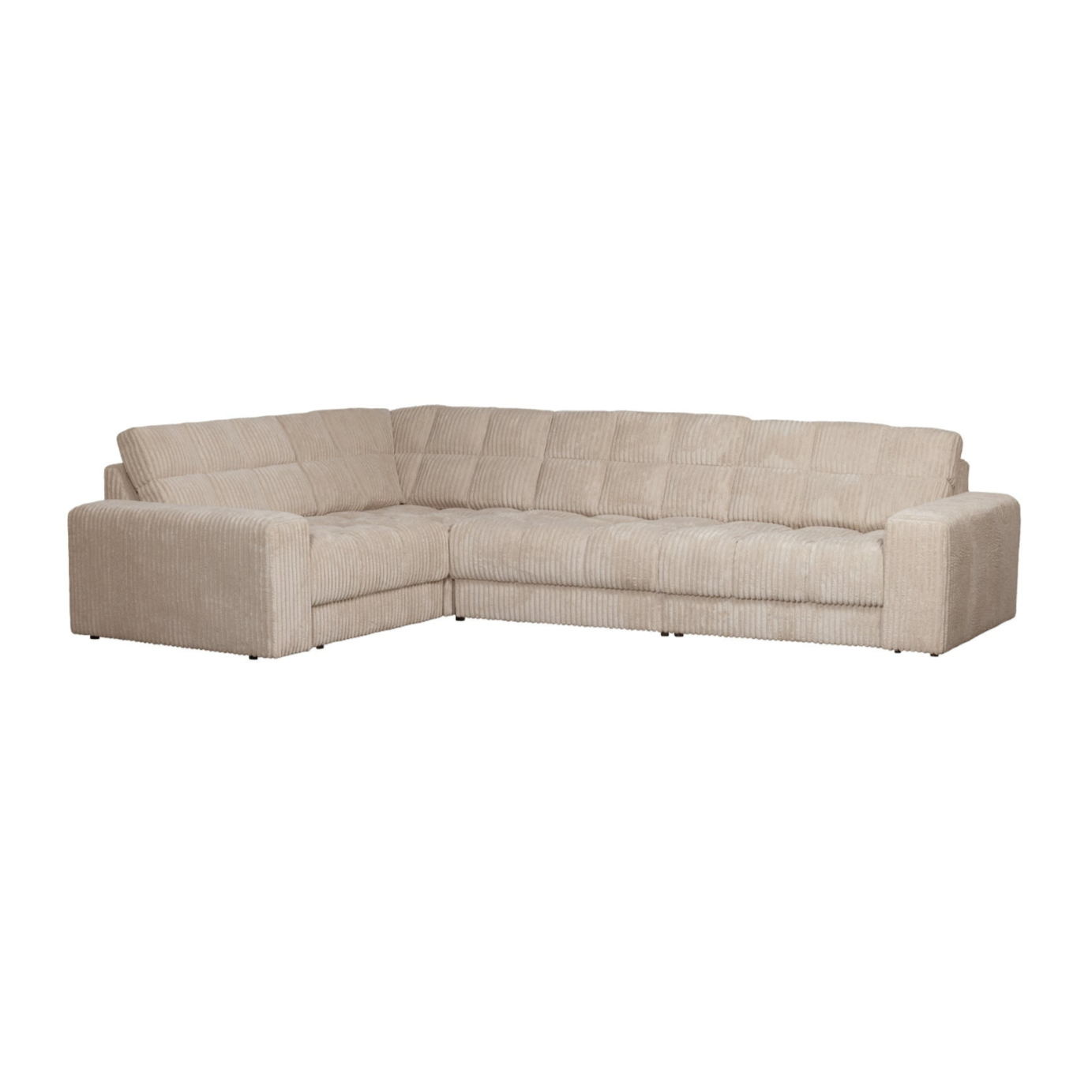 Left-facing corner sofa SECOND DATE beige corduroy