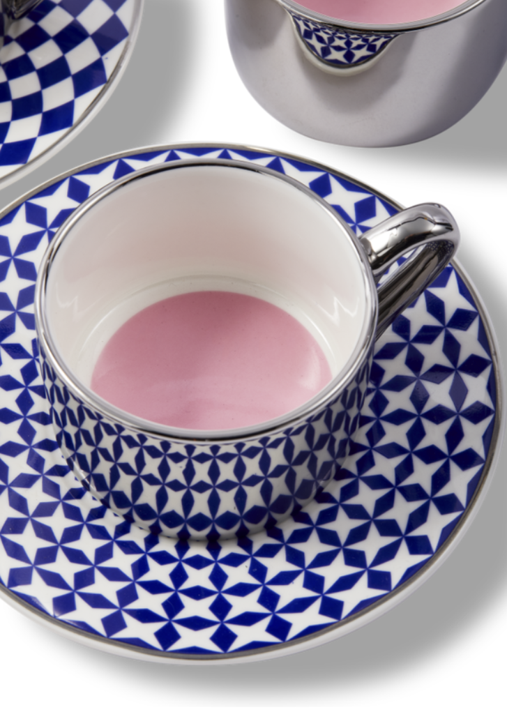 AUNTY COFFEE CUPS dark blue espresso cup set