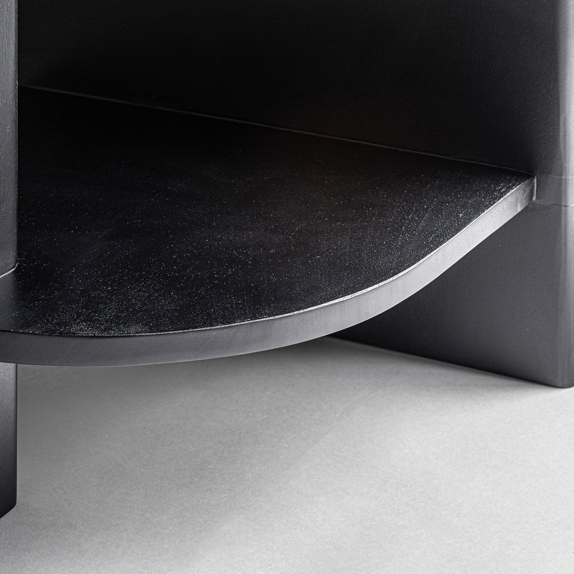 NARA Book Cabinet in Black Oak with Marble Top