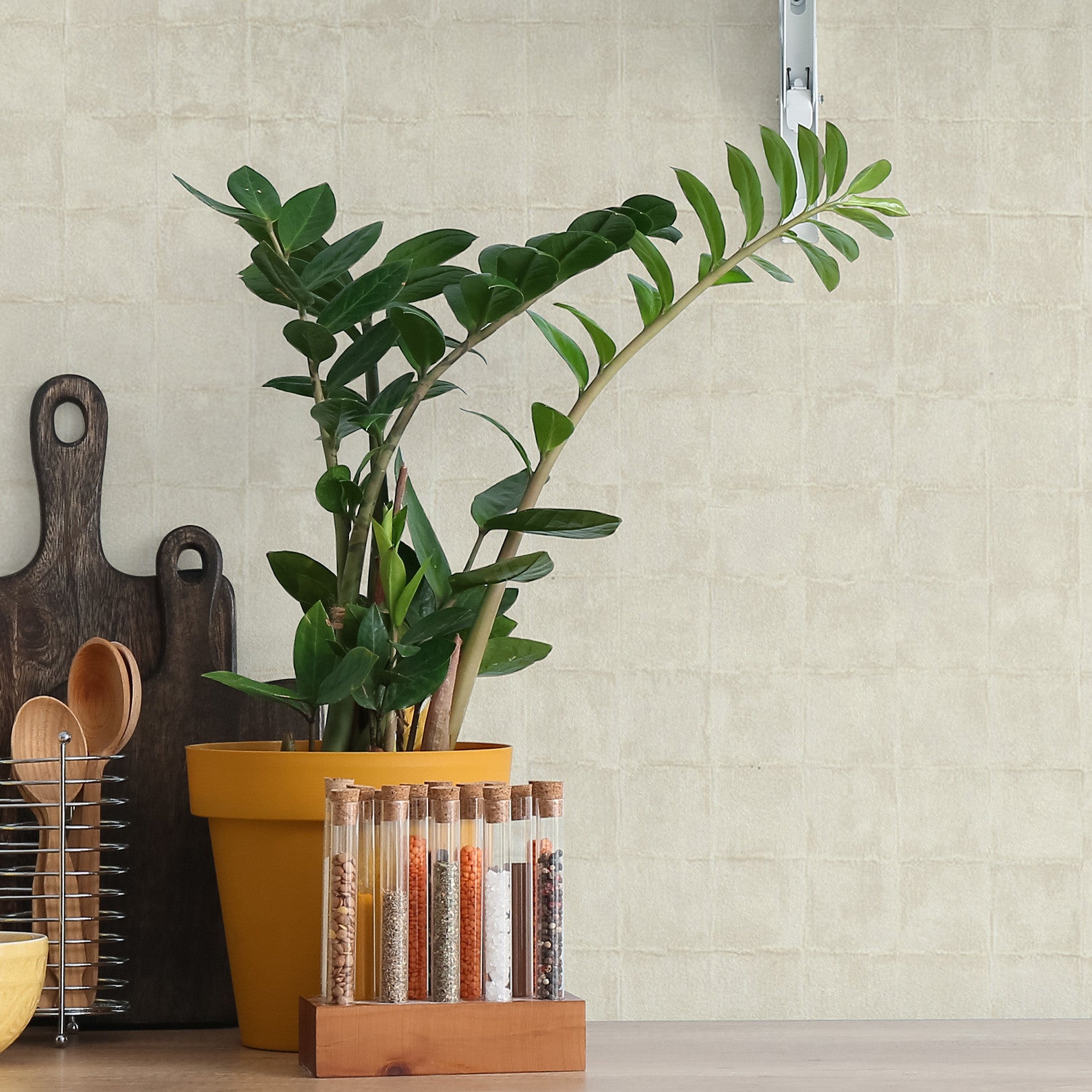 Tapeta so štruktúrou napodobňujúcou dlaždice FAENZA - IVOIRE slonová kosť