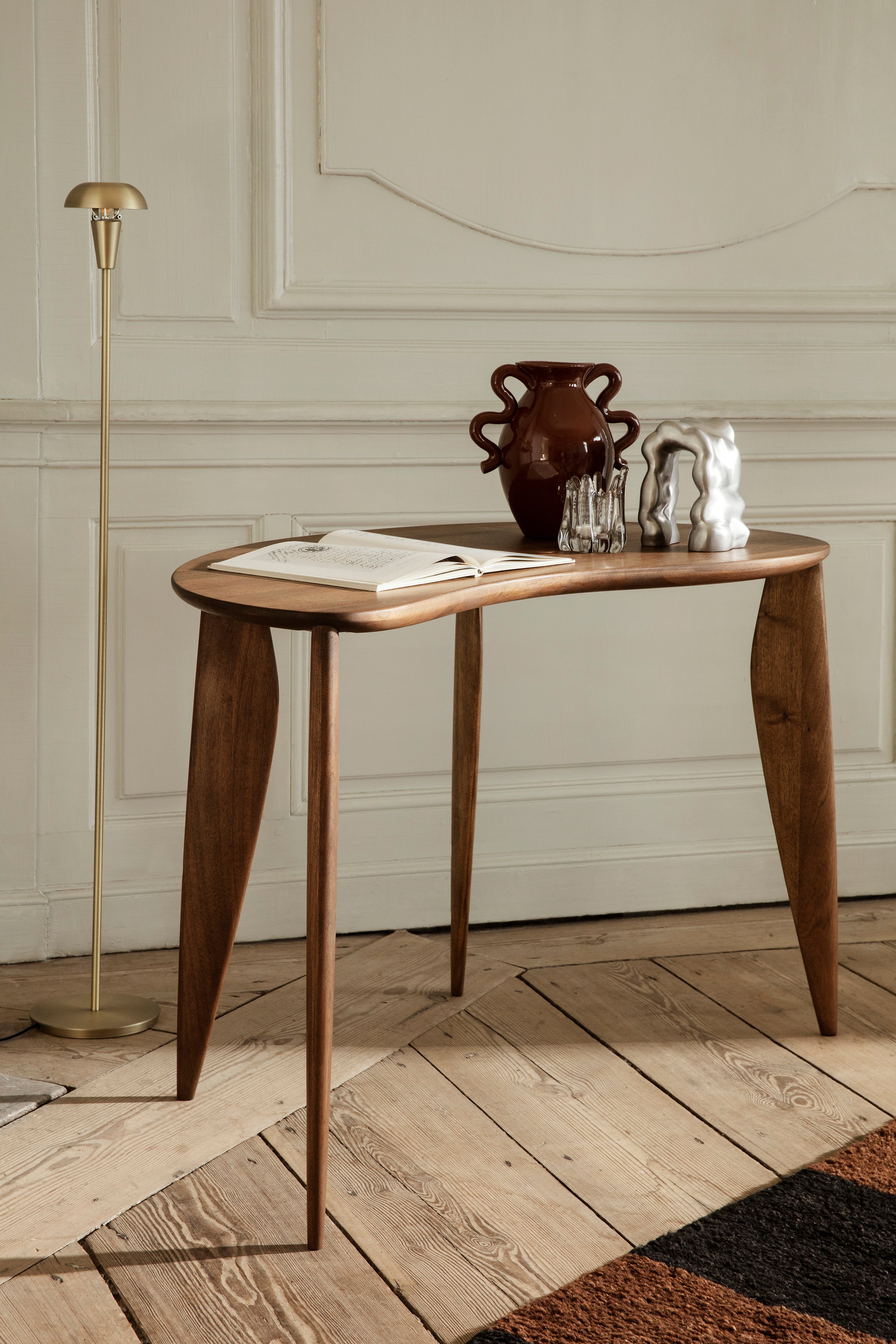Tiny brass floor lamp