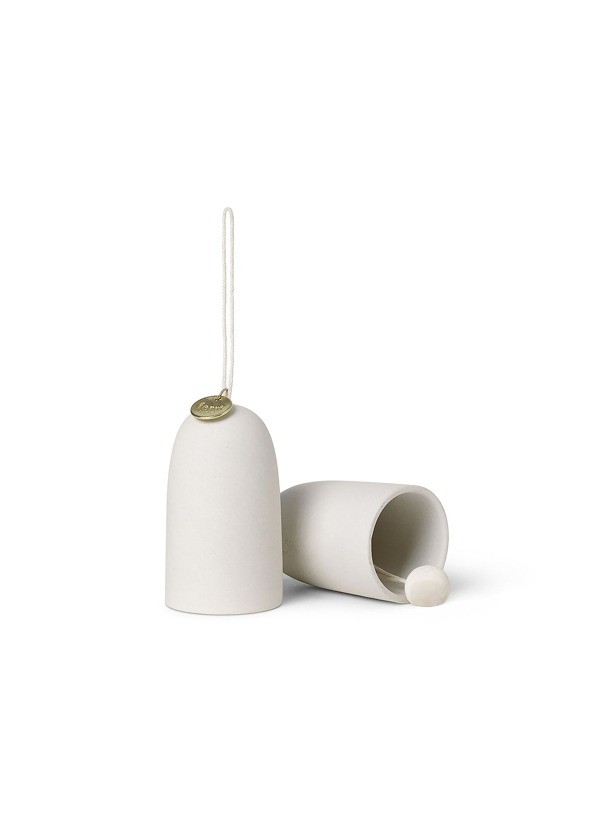 Sada vianočných zvončekov BELL CERAMIC biela so zlatou