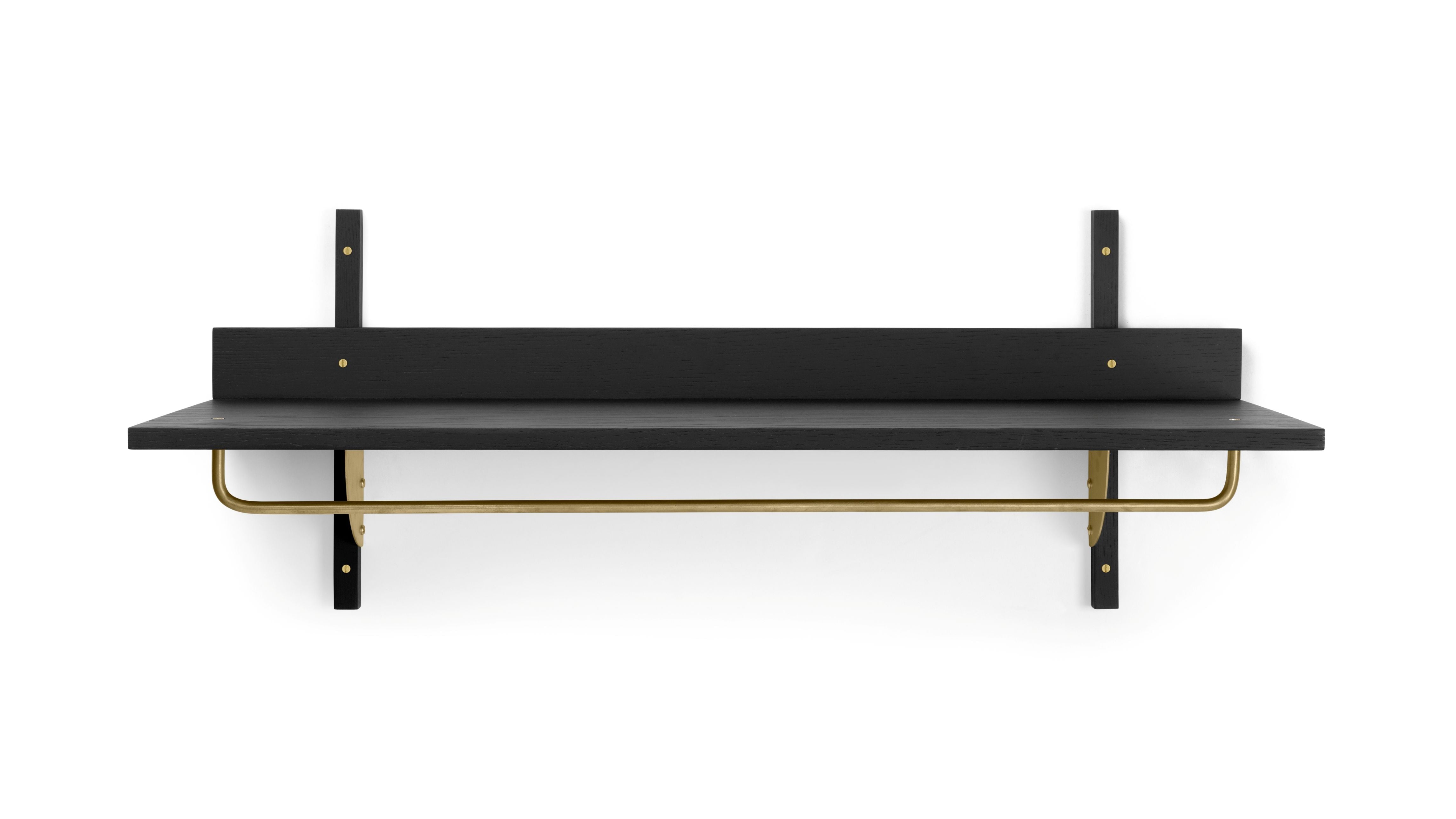 SECTOR RACK SHELF black ash veneer with brass finish