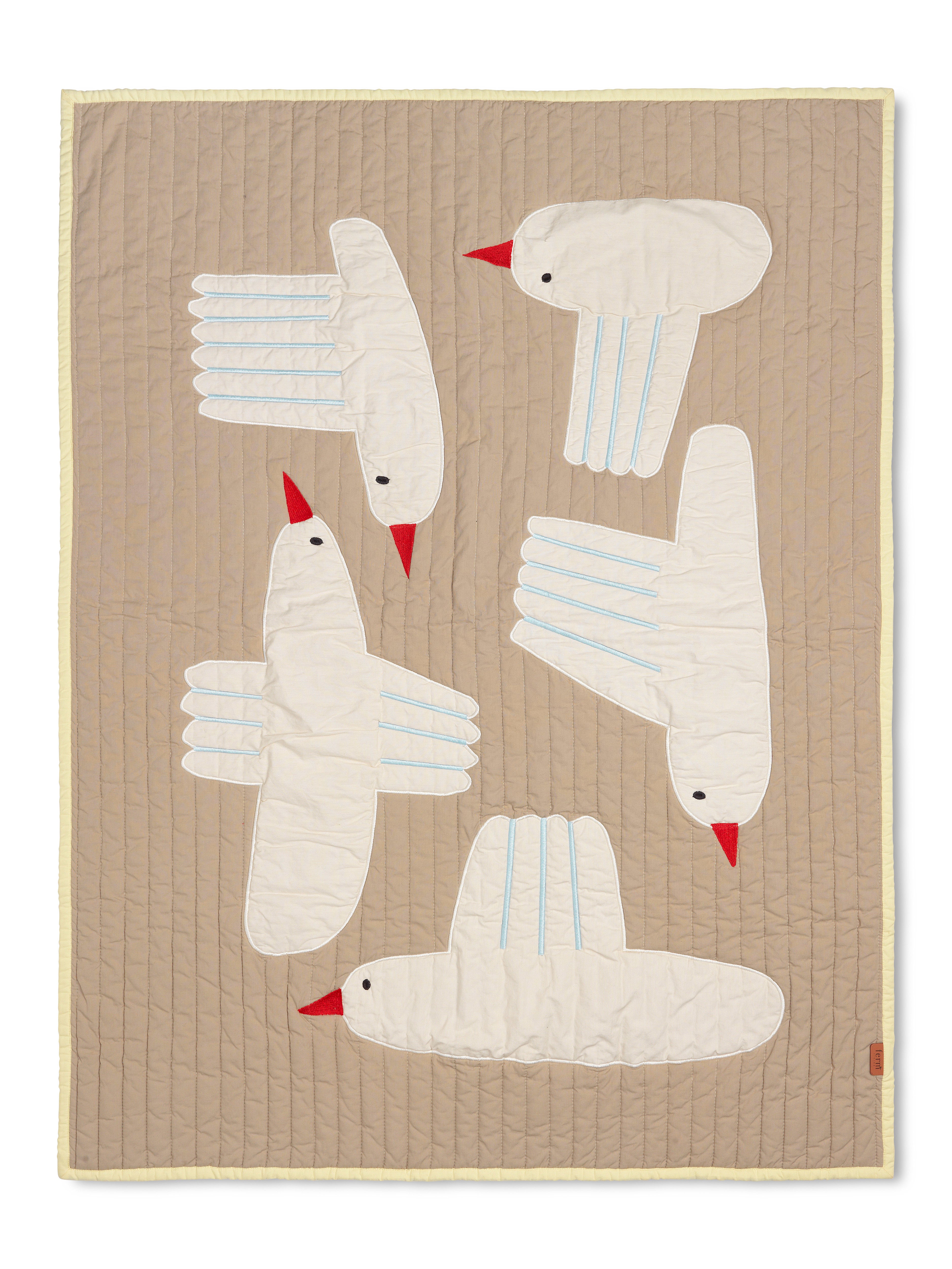 Quilted bedspread BIRD beige