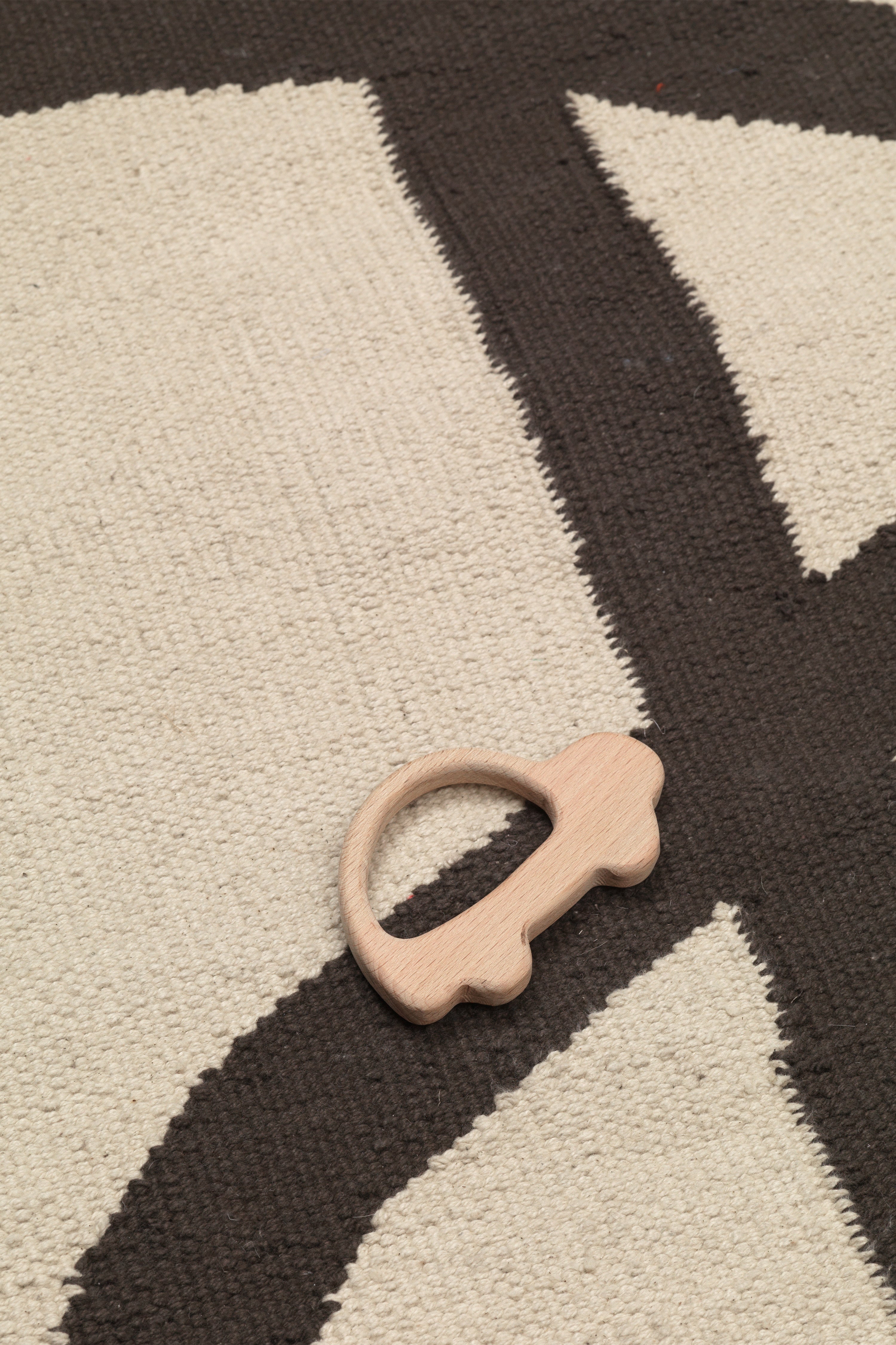 Children's rug LANE beige with chocolate