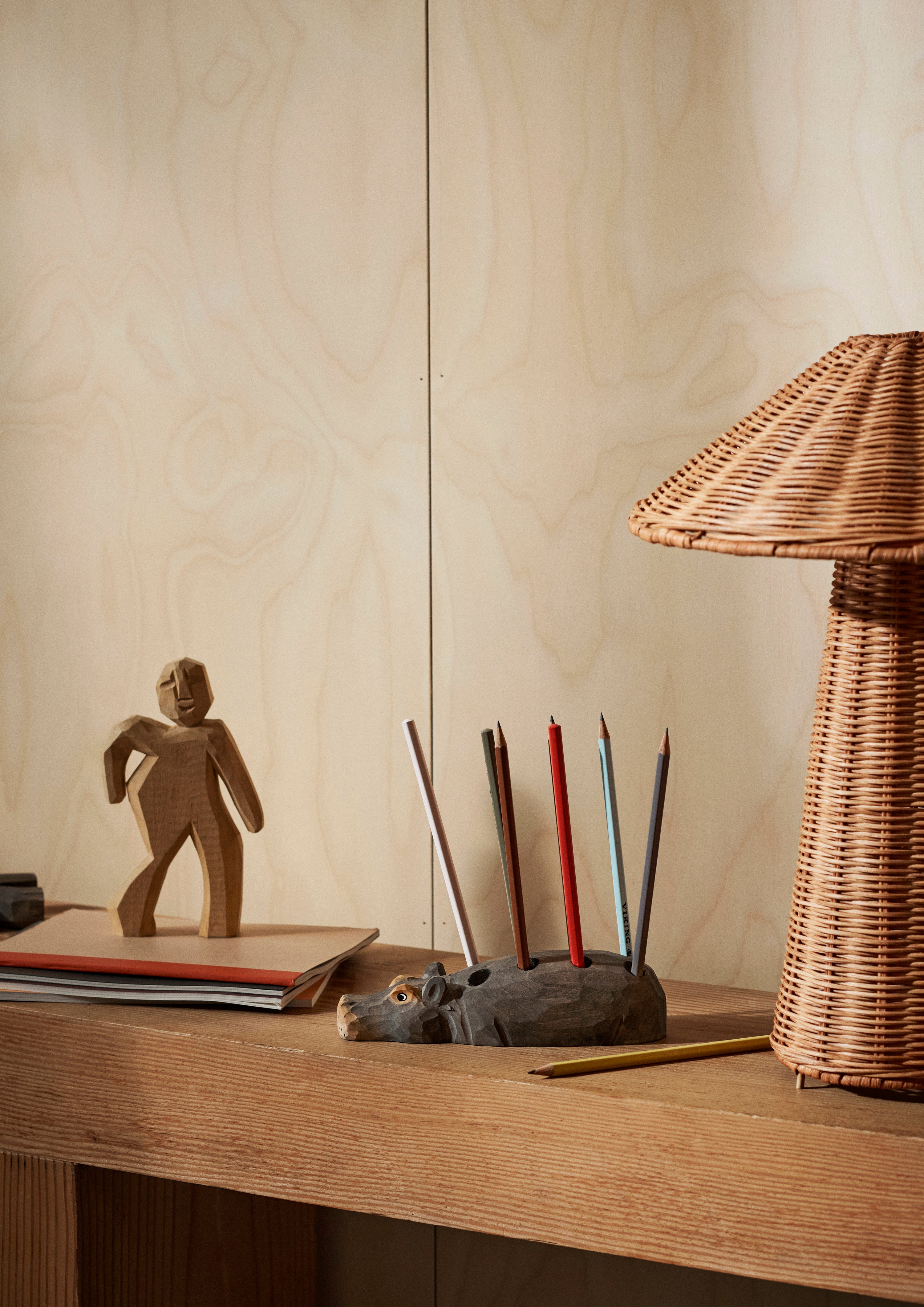 Stolná lampa DOU ratan