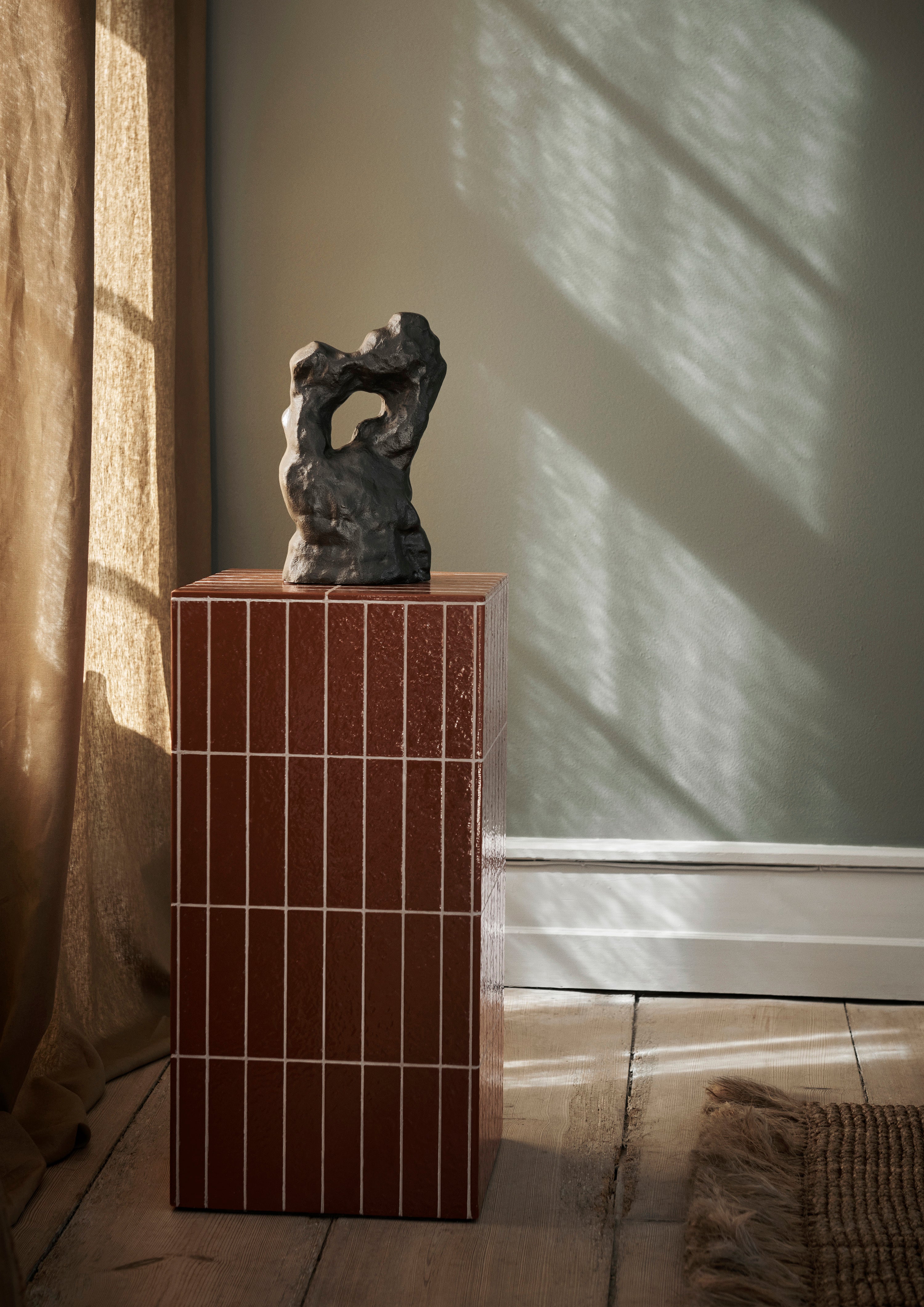 Stolik boczny PILLAR PEDESTAL brązowy beton