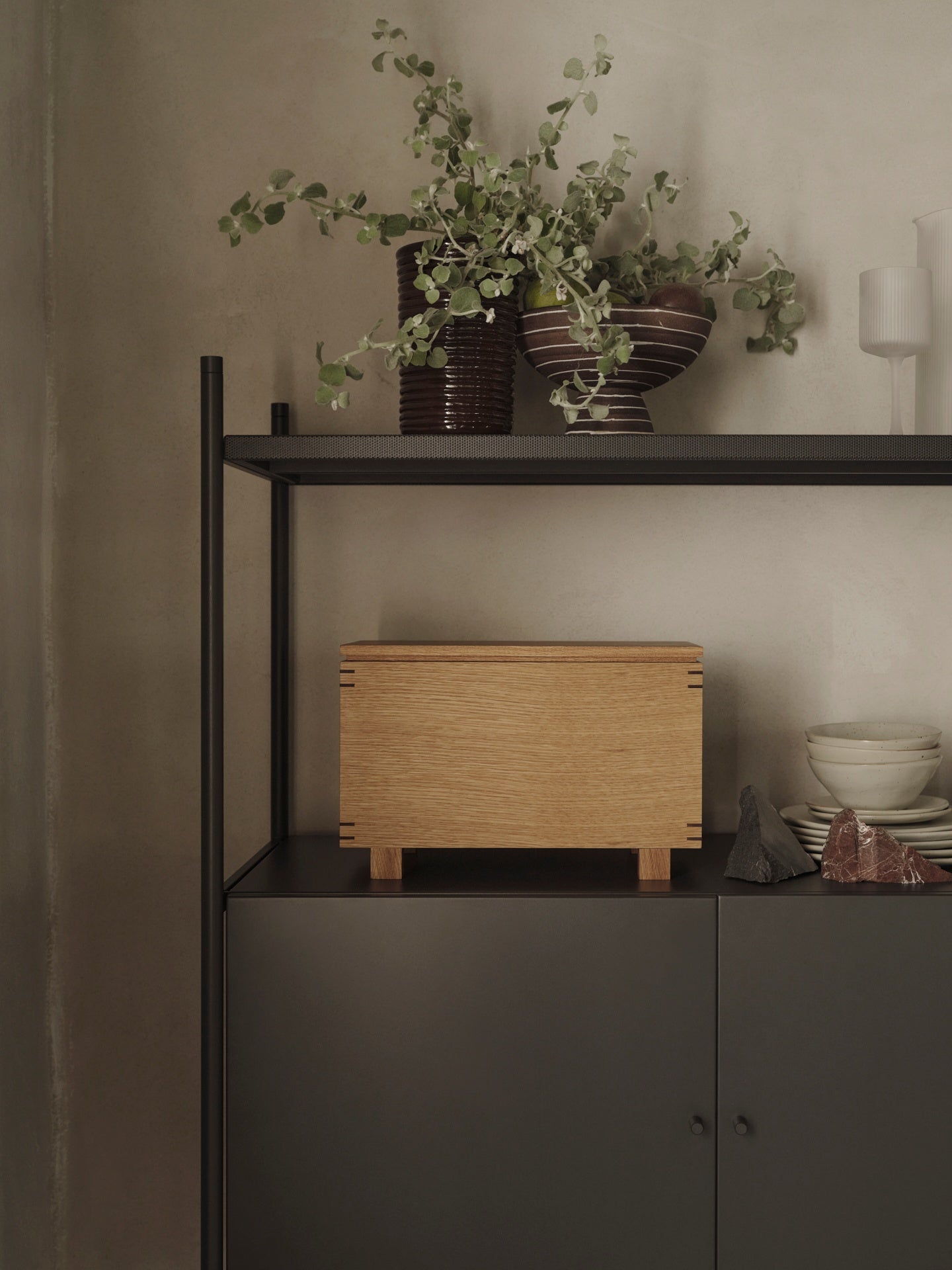 Brown corduroy vase