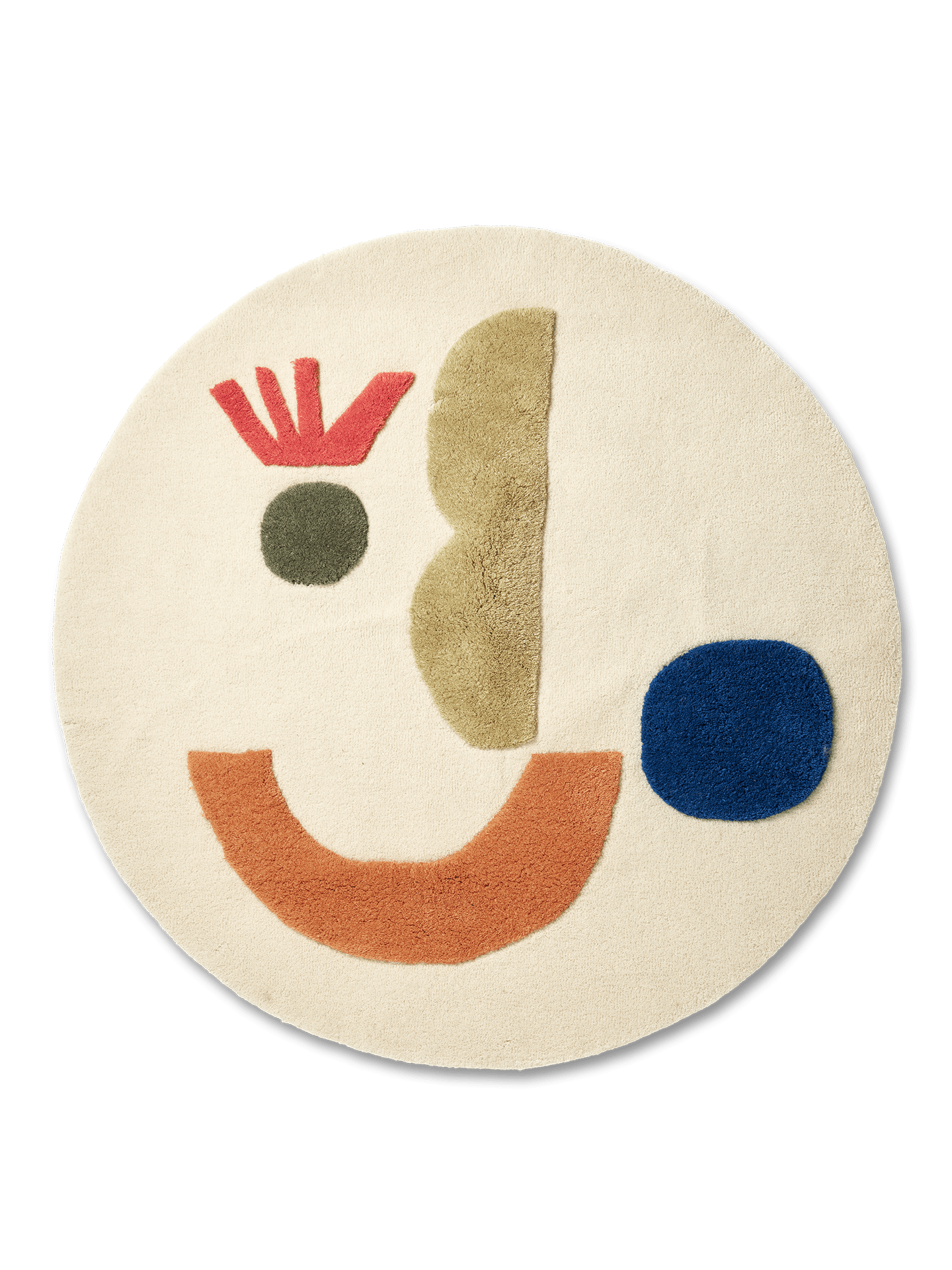 Beige round children's rug PANTO