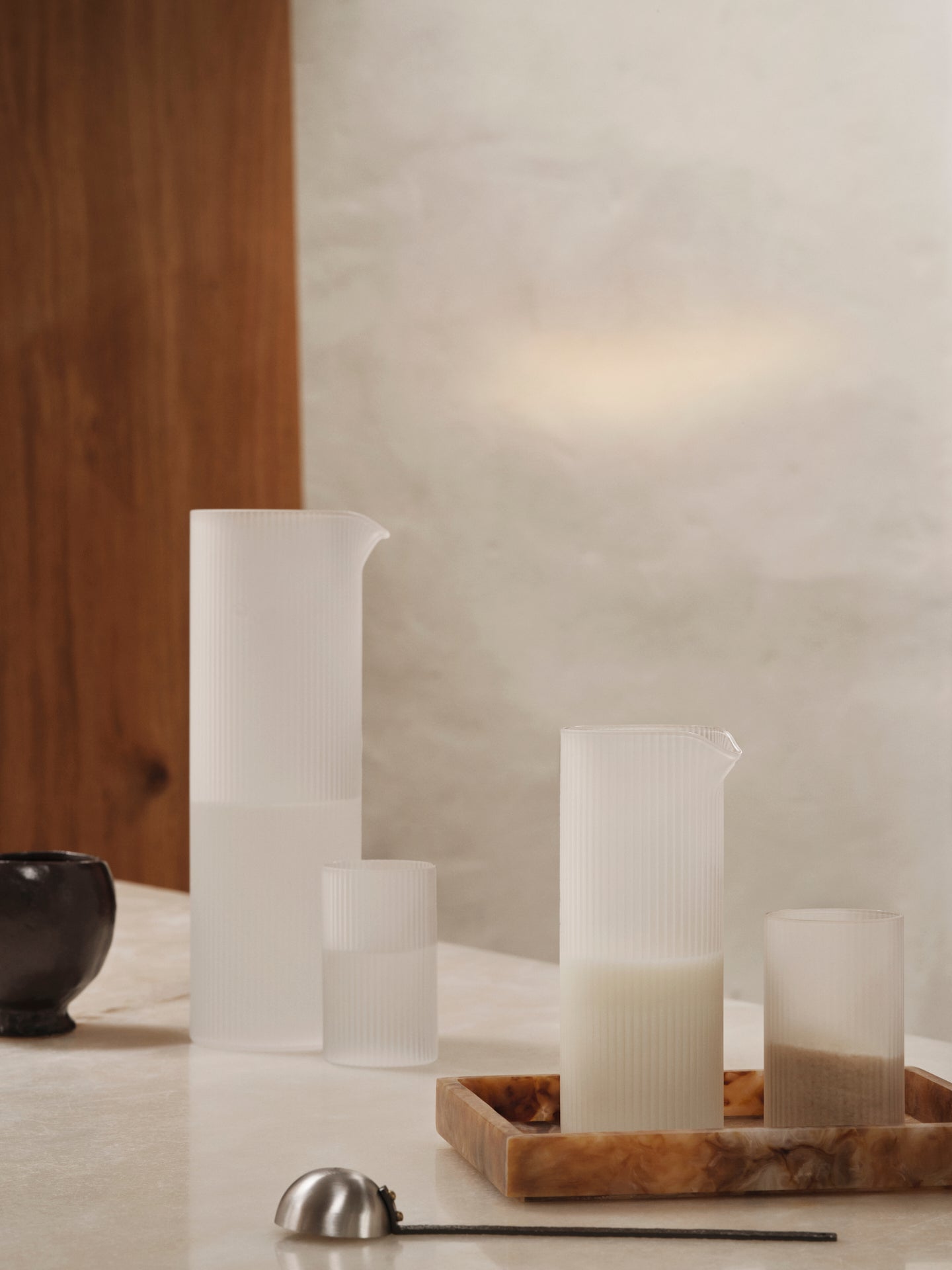 RIPPLE Milk Jug White Glass