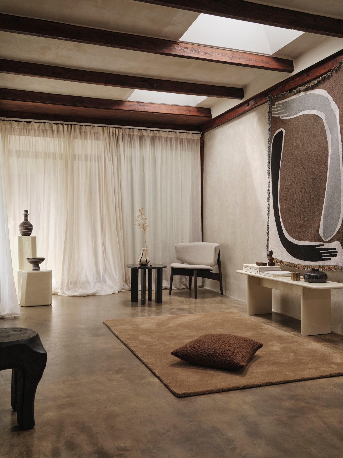 MOOR Cushion Brown Bouclé