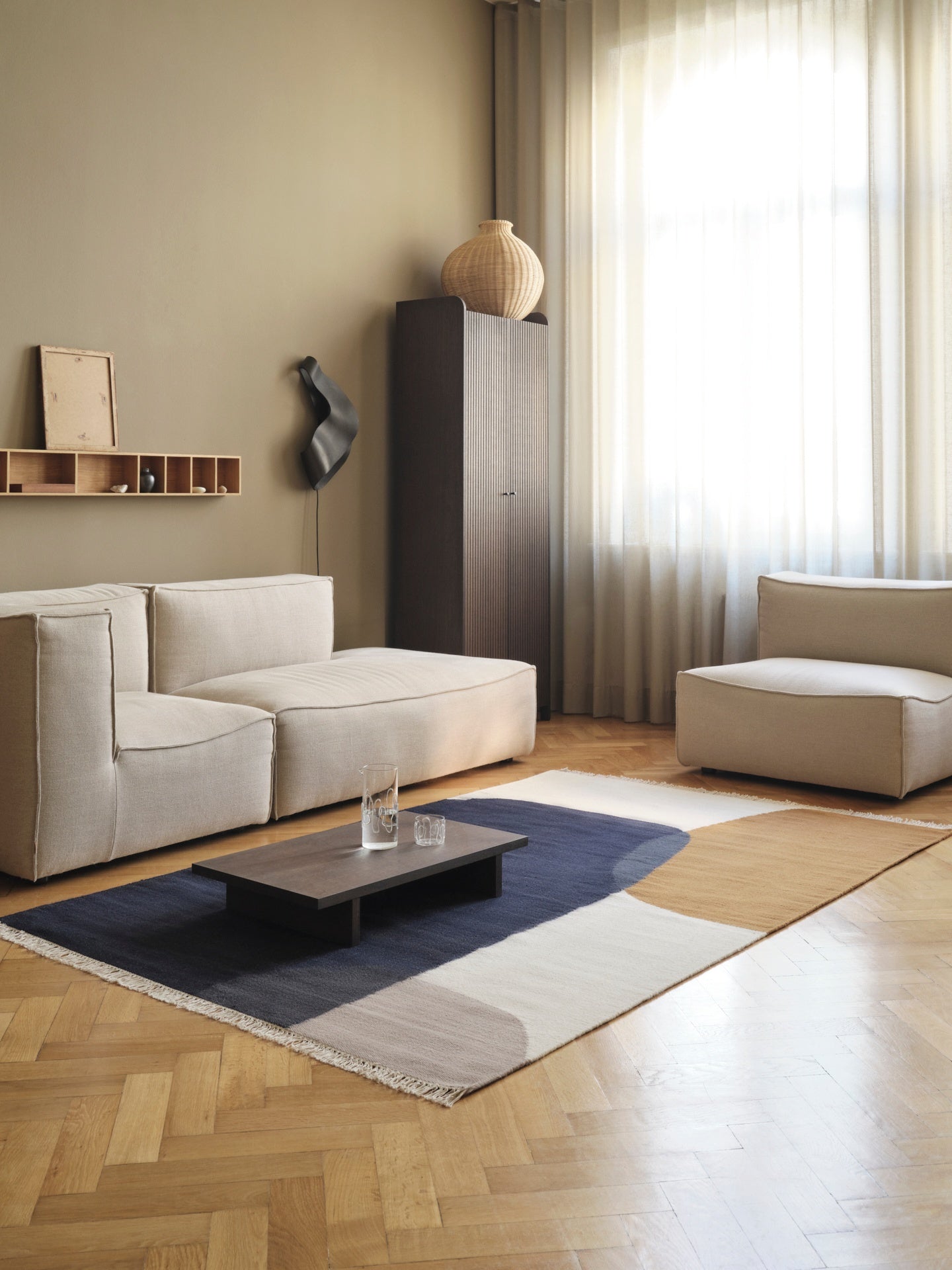 KONA LOW table dark brown oak plywood