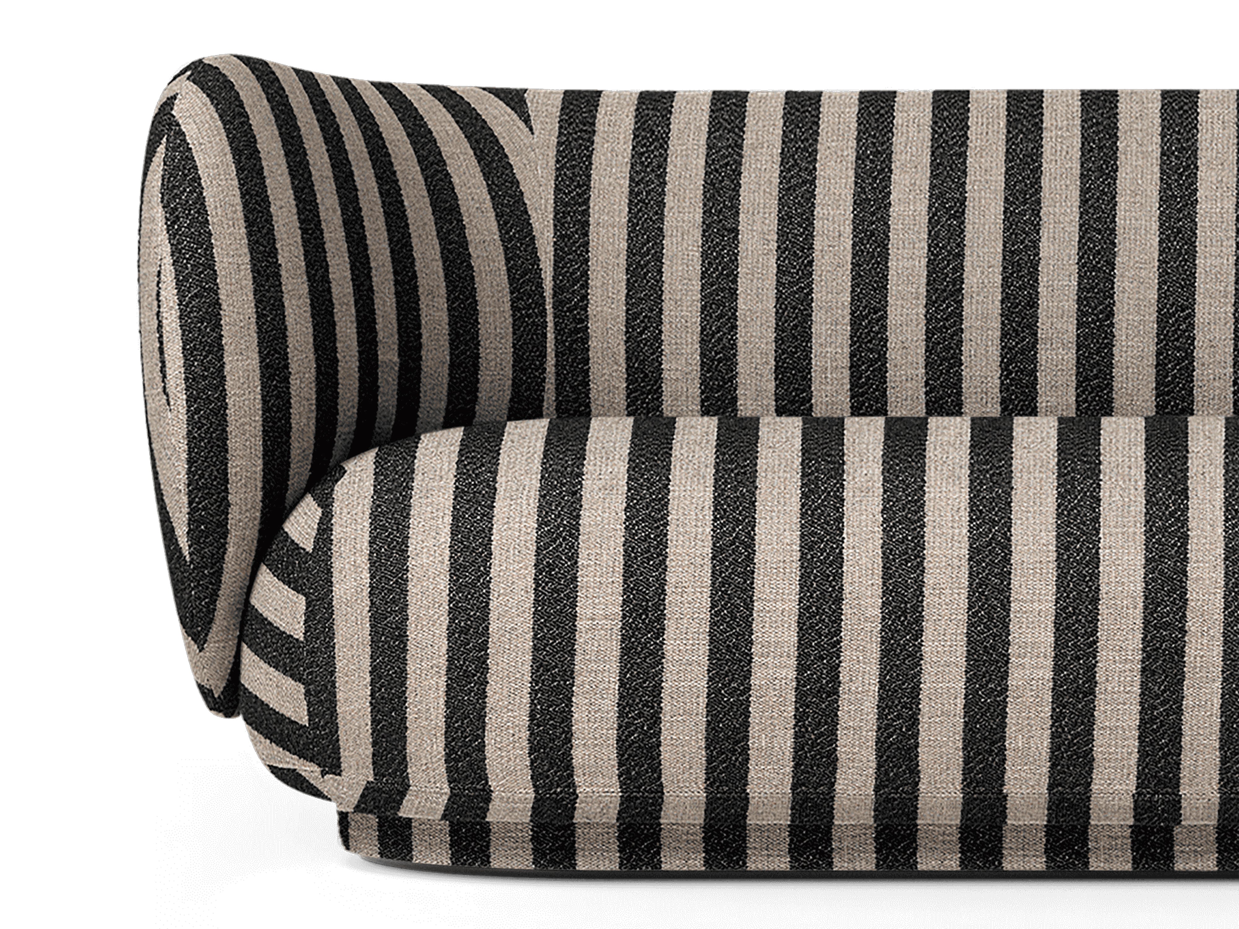 3-Seater Sofa RICO Louisiana Black with Sand
