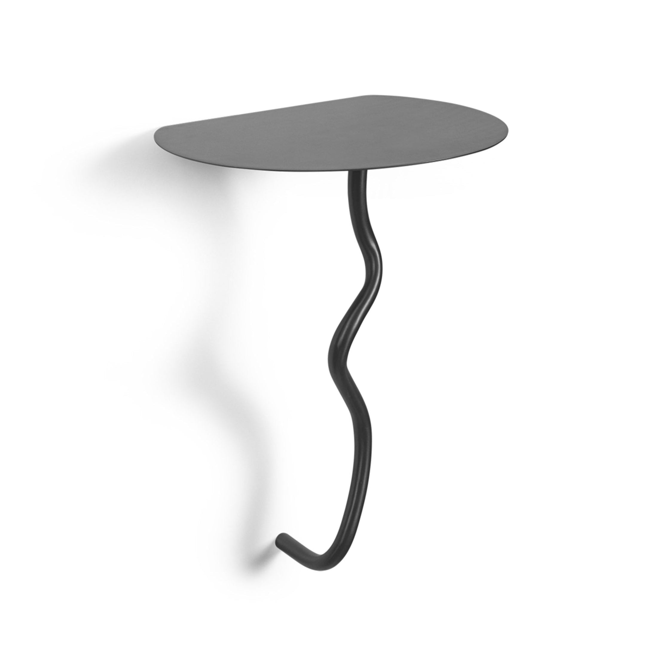 Curvature wall table black brass