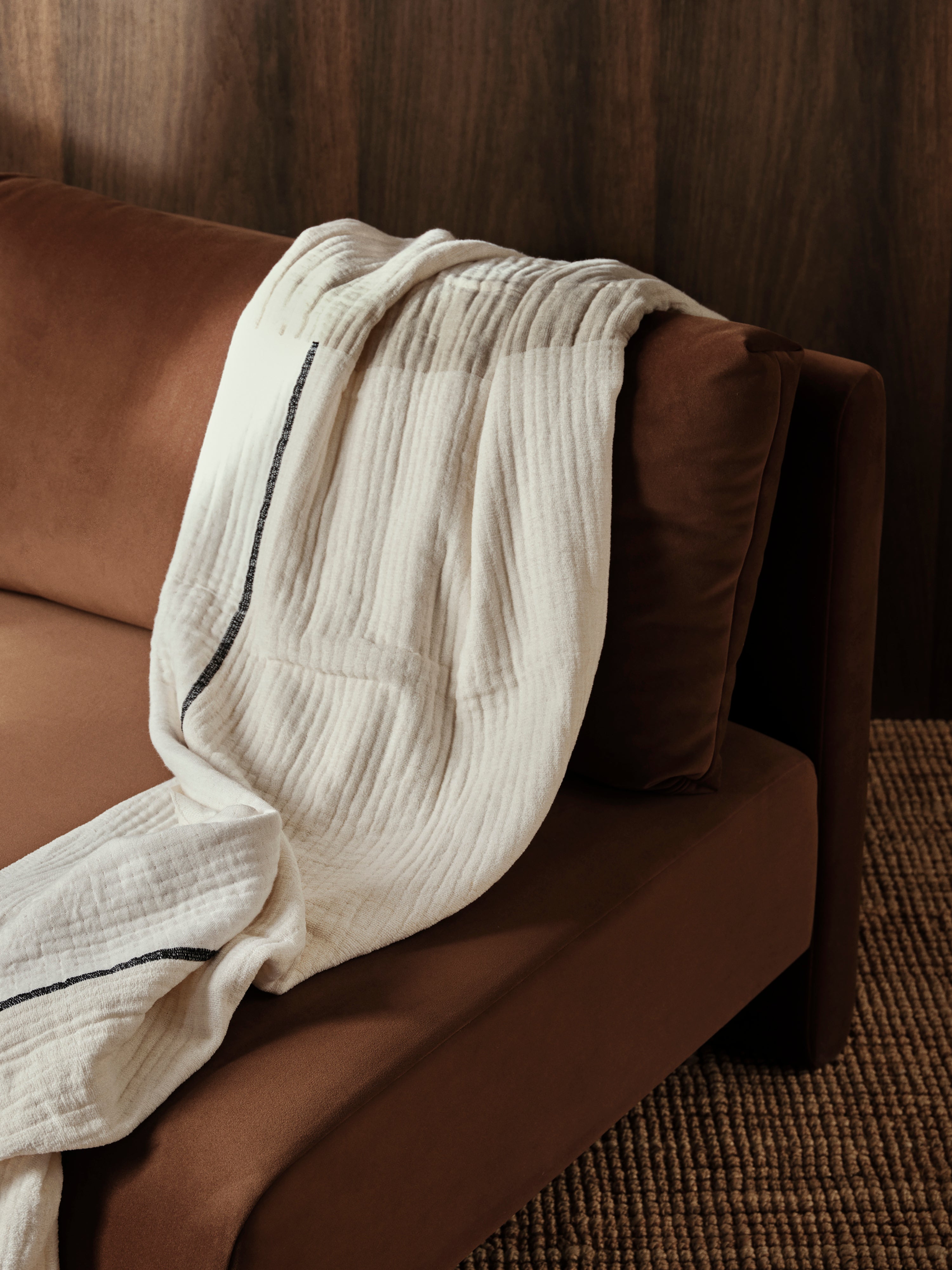 Dase modular sofa - Soft Bouclé dark brown corner element