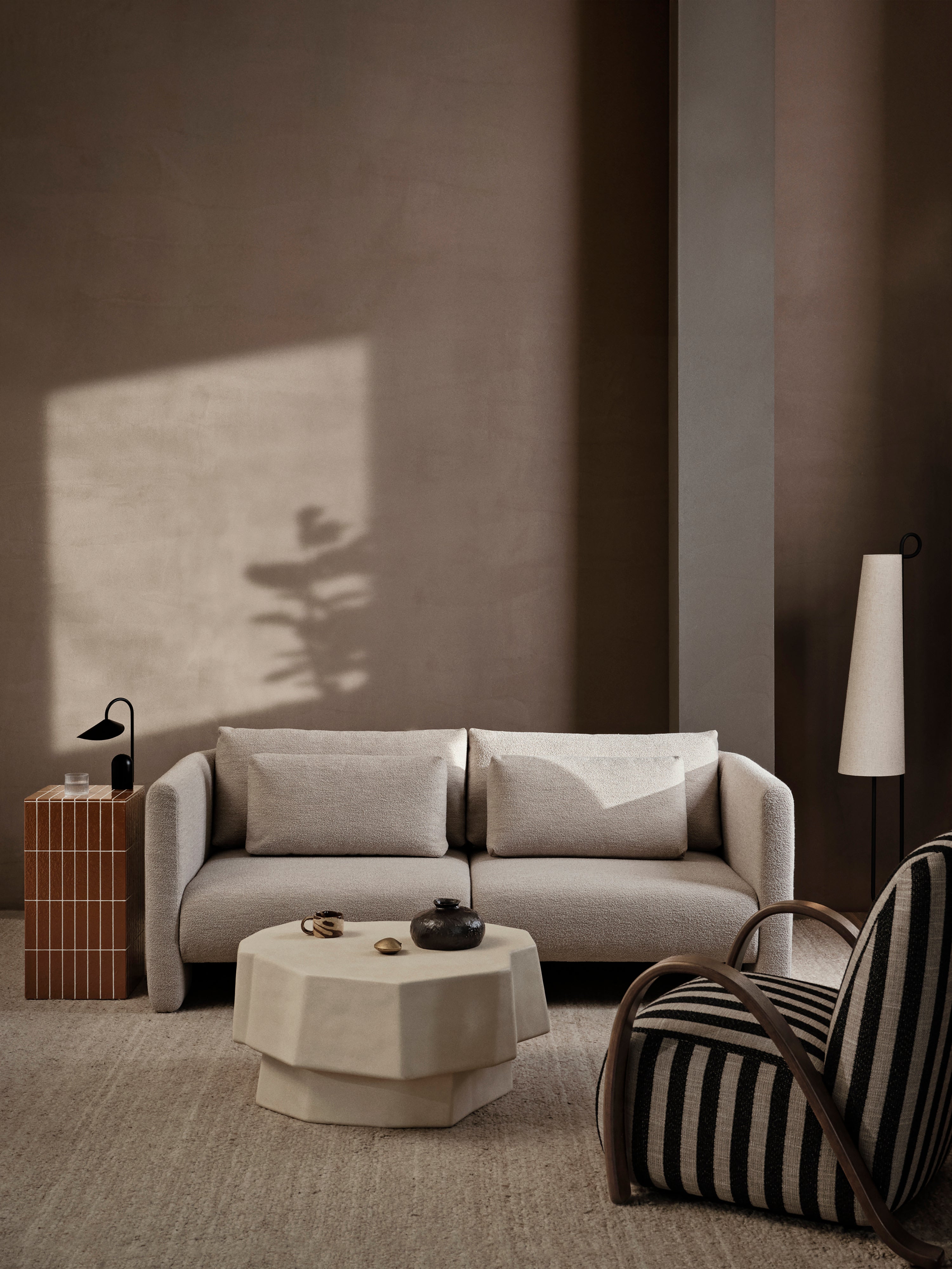 Fotel BUUR LOUNGE Louisiana pieskový s rozbitou bielou