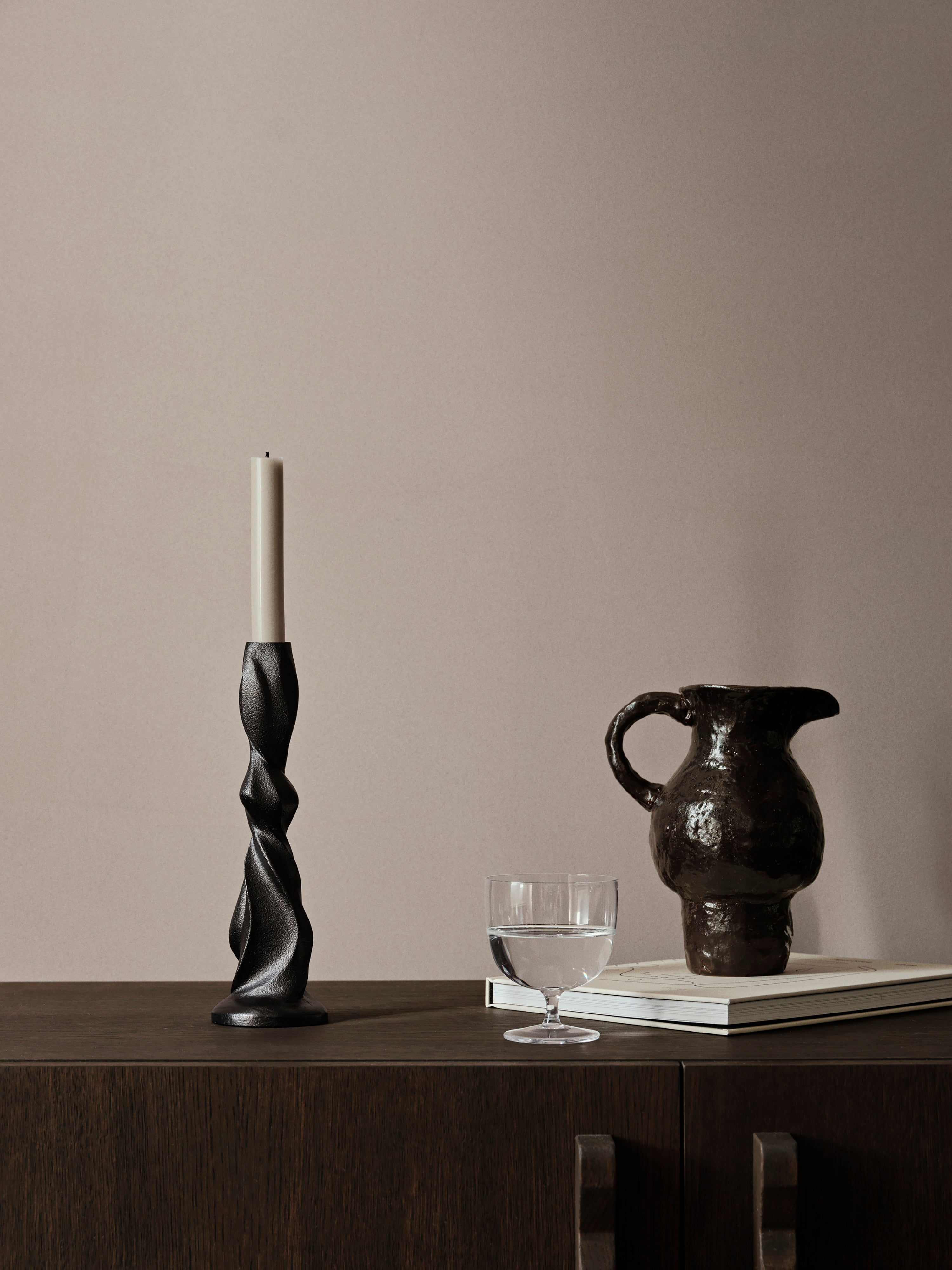 GALE candle holder black aluminum