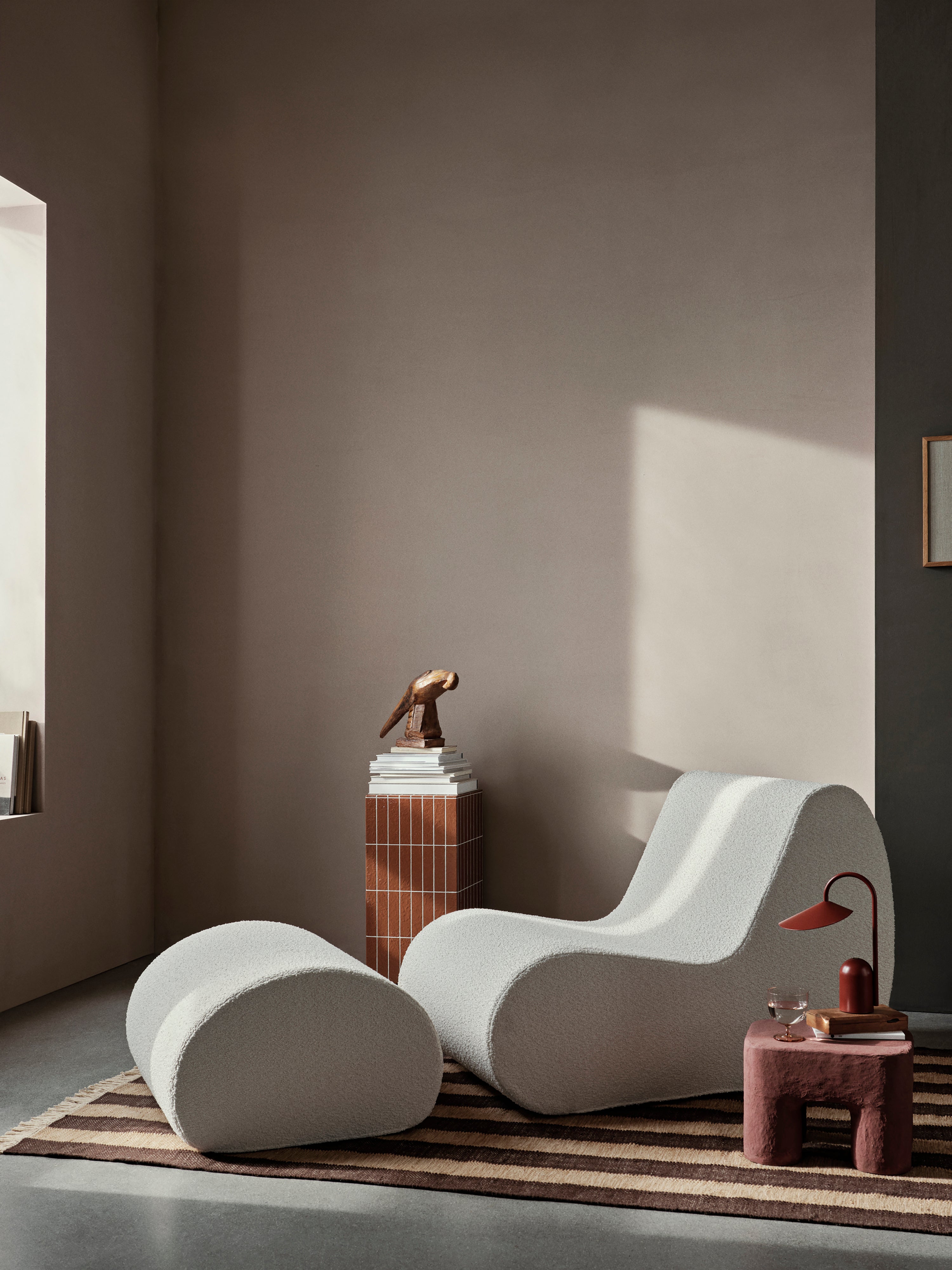 Outdoor Pouf ROULI Broken White