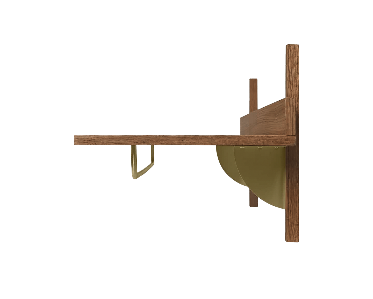 Polica s držiakom SECTOR RACK SHELF dyhovaná z dymového duba