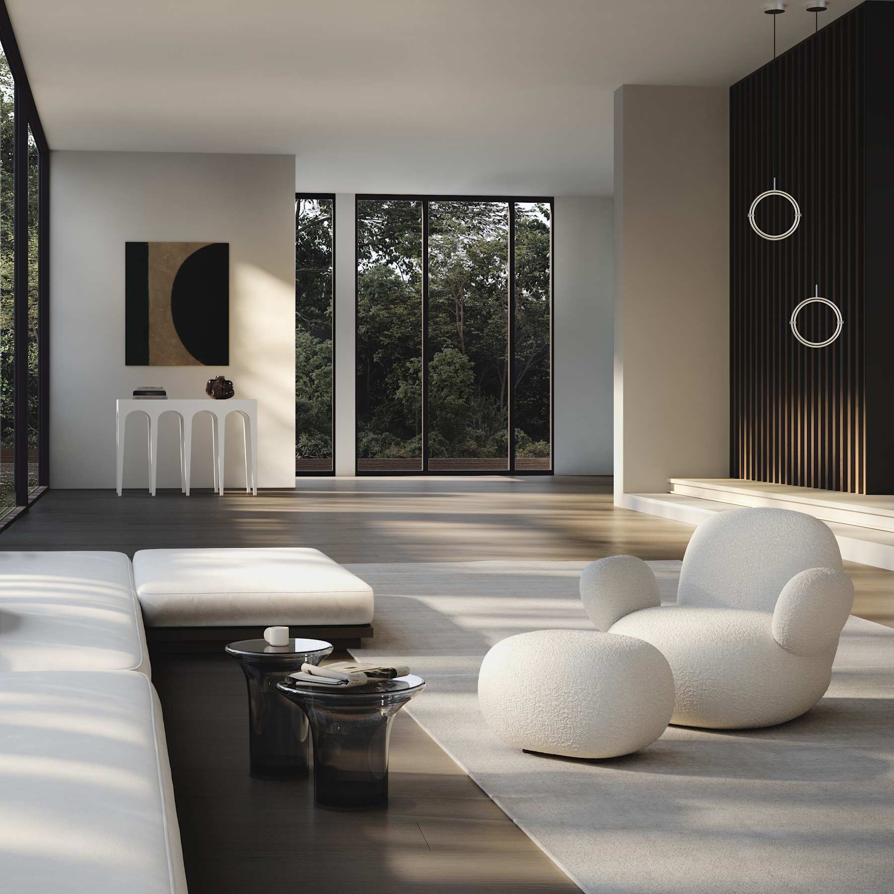 Bočný stolík TRUMPET dymové sklo