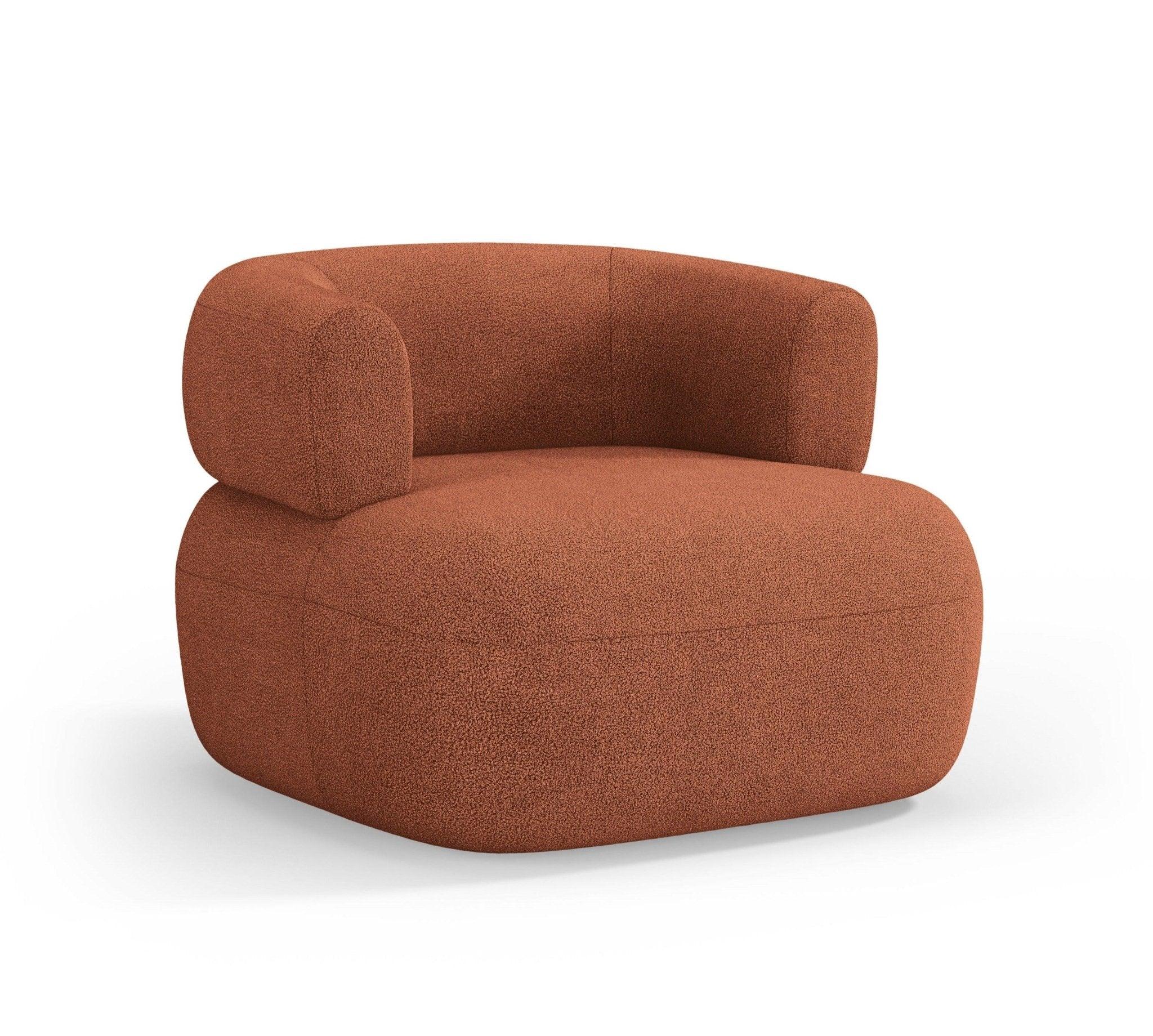 ALDRIN brick boucle armchair Windsor & Co Eye on Design