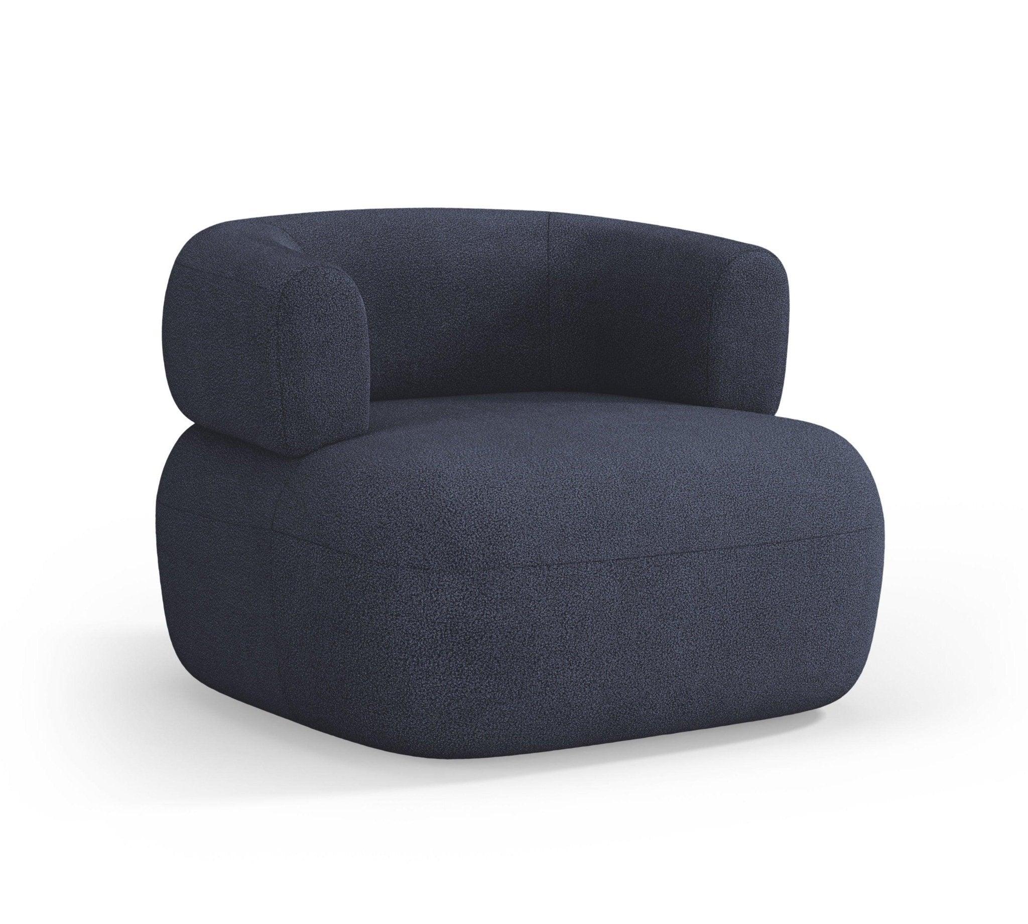 ALDRIN armchair navy blue boucle Windsor & Co Eye on Design