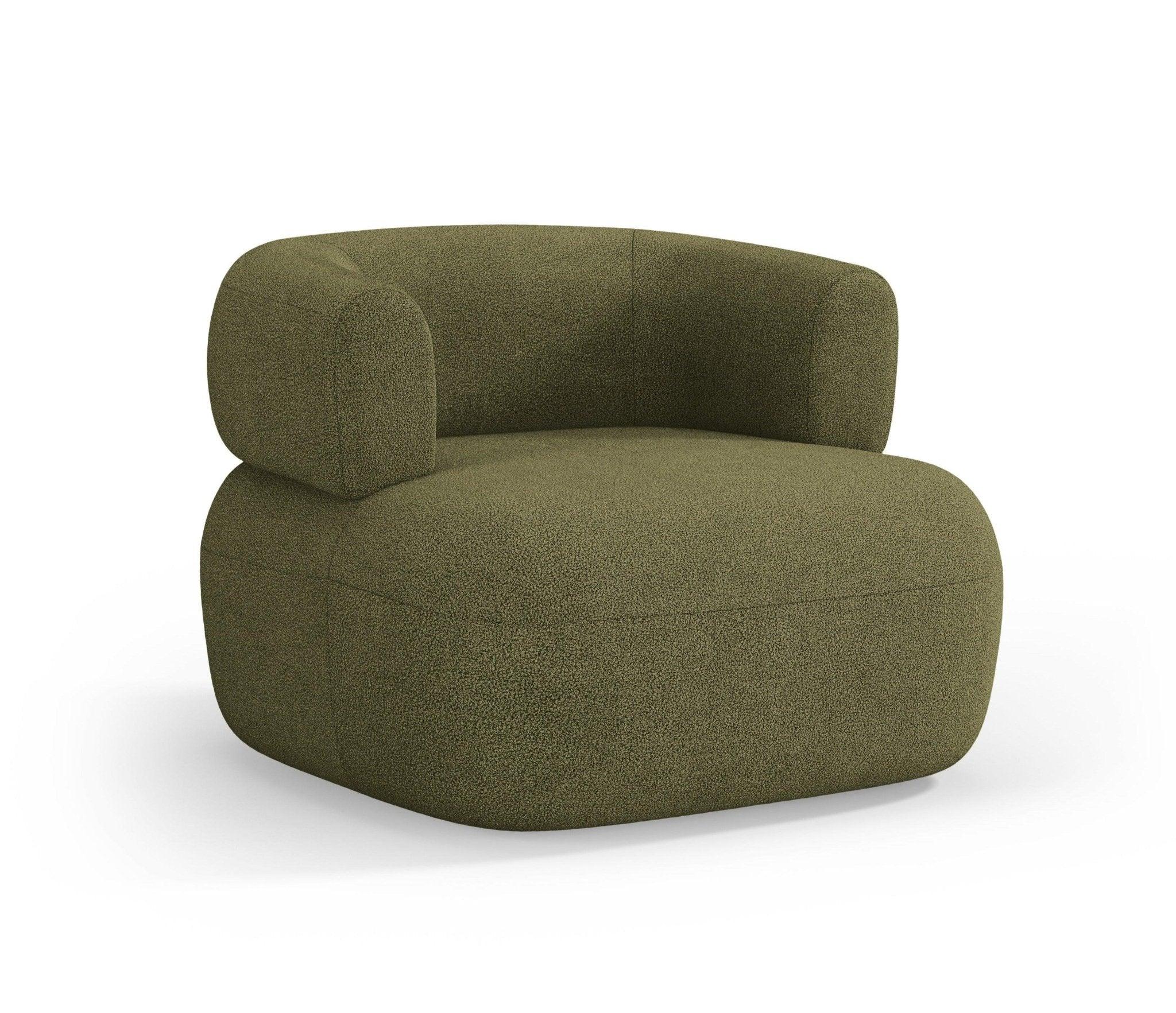 ALDRIN armchair green boucle Windsor & Co Eye on Design