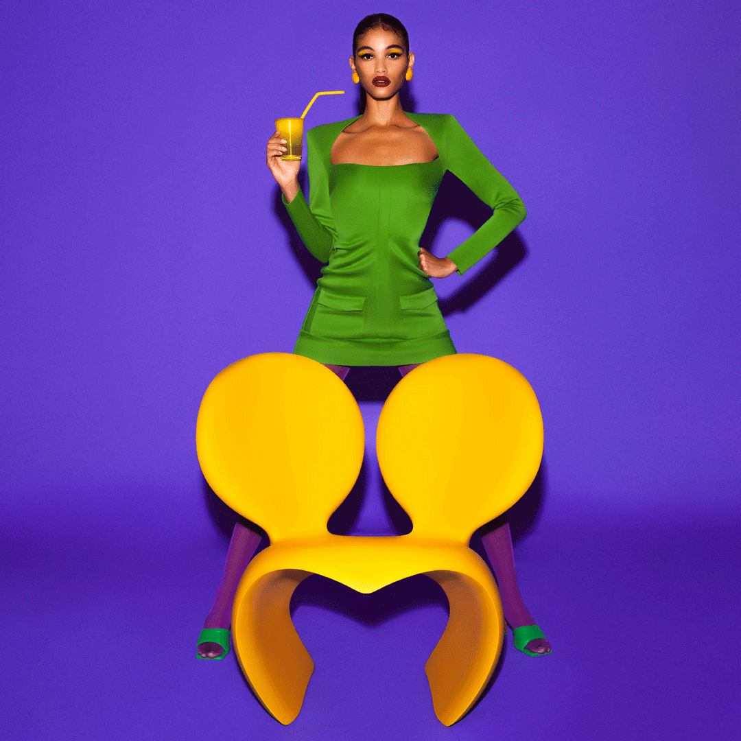 Fotel zewnętrzny DON'T F**K WITH THE MOUSE pomarańczowy Qeeboo    Eye on Design