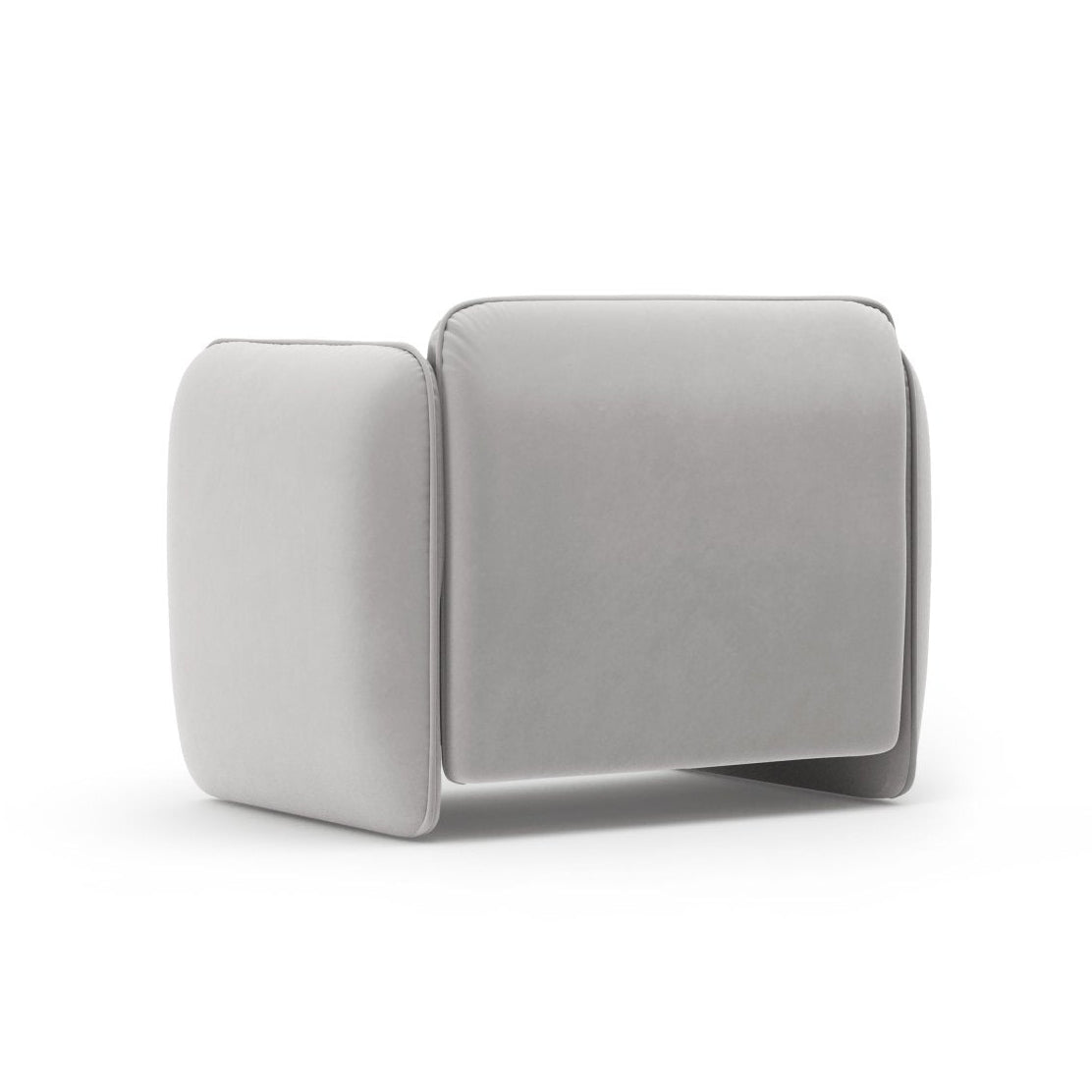 Sametové kreslo GEORGIA svetlosivé