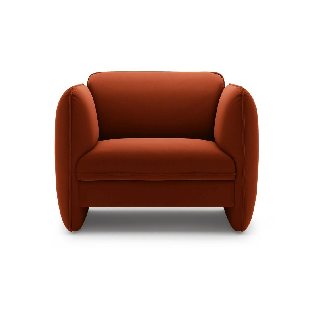 Sametové kreslo GEORGIA gaštanové