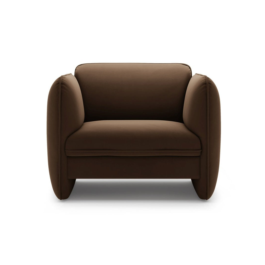 Sametové kreslo GEORGIA čokoládové