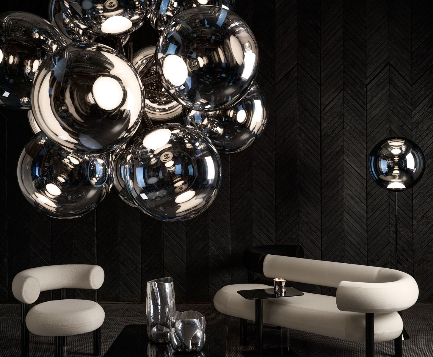 Luster GLOBE BURST strieborný