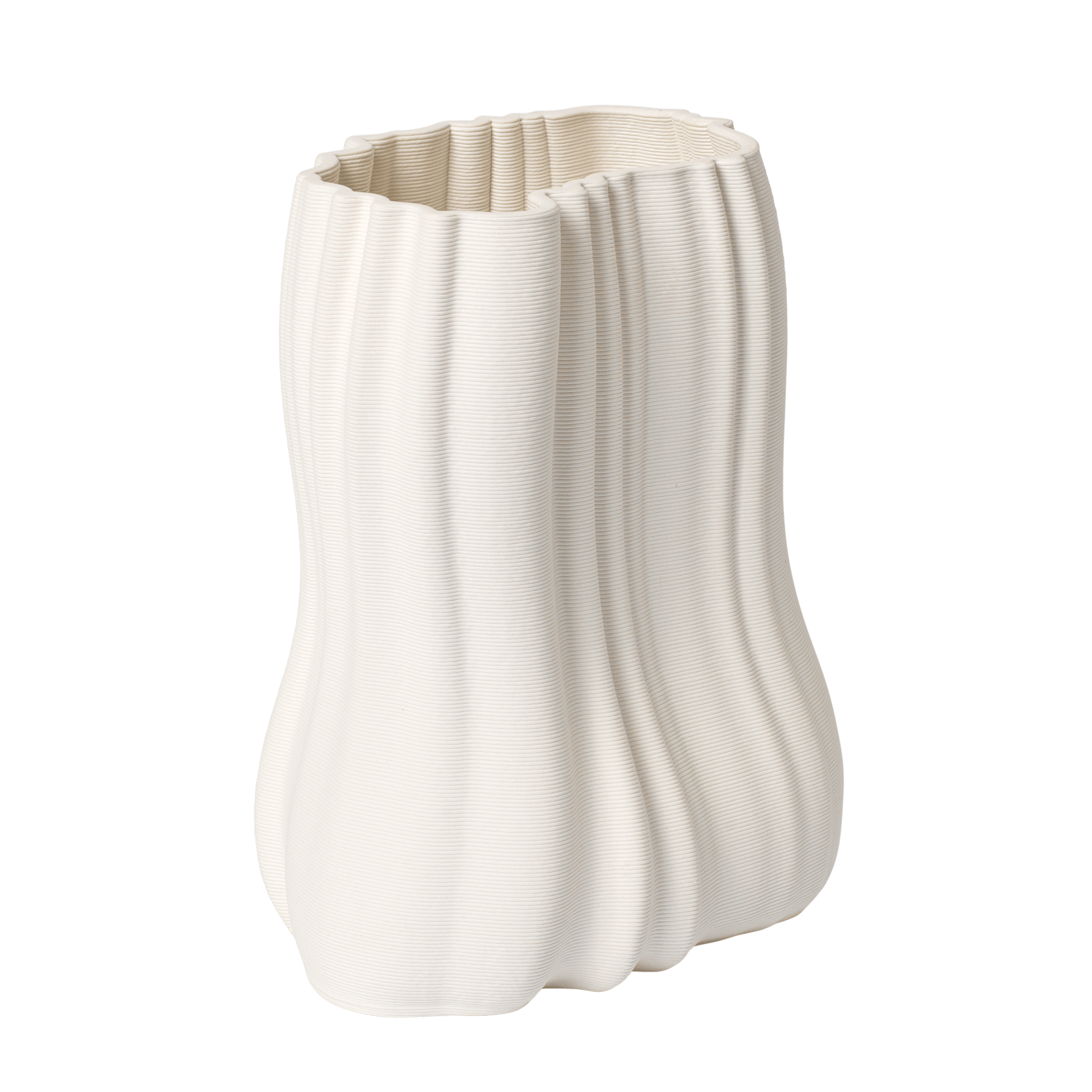 MOIRE LOW vase broken white