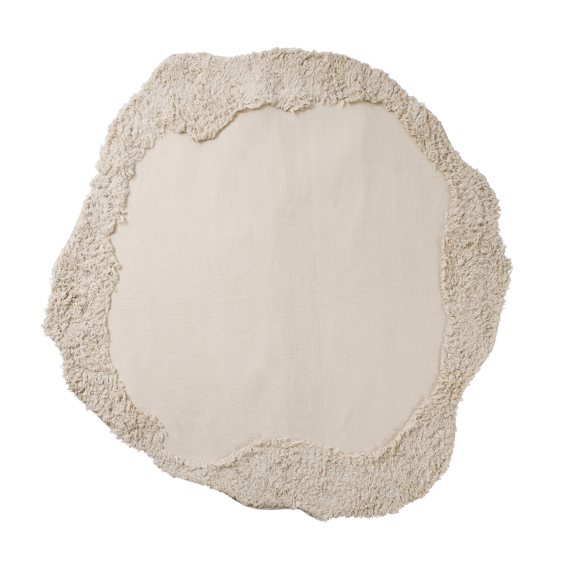 Oval outdoor rug NORTE broken white with long pile