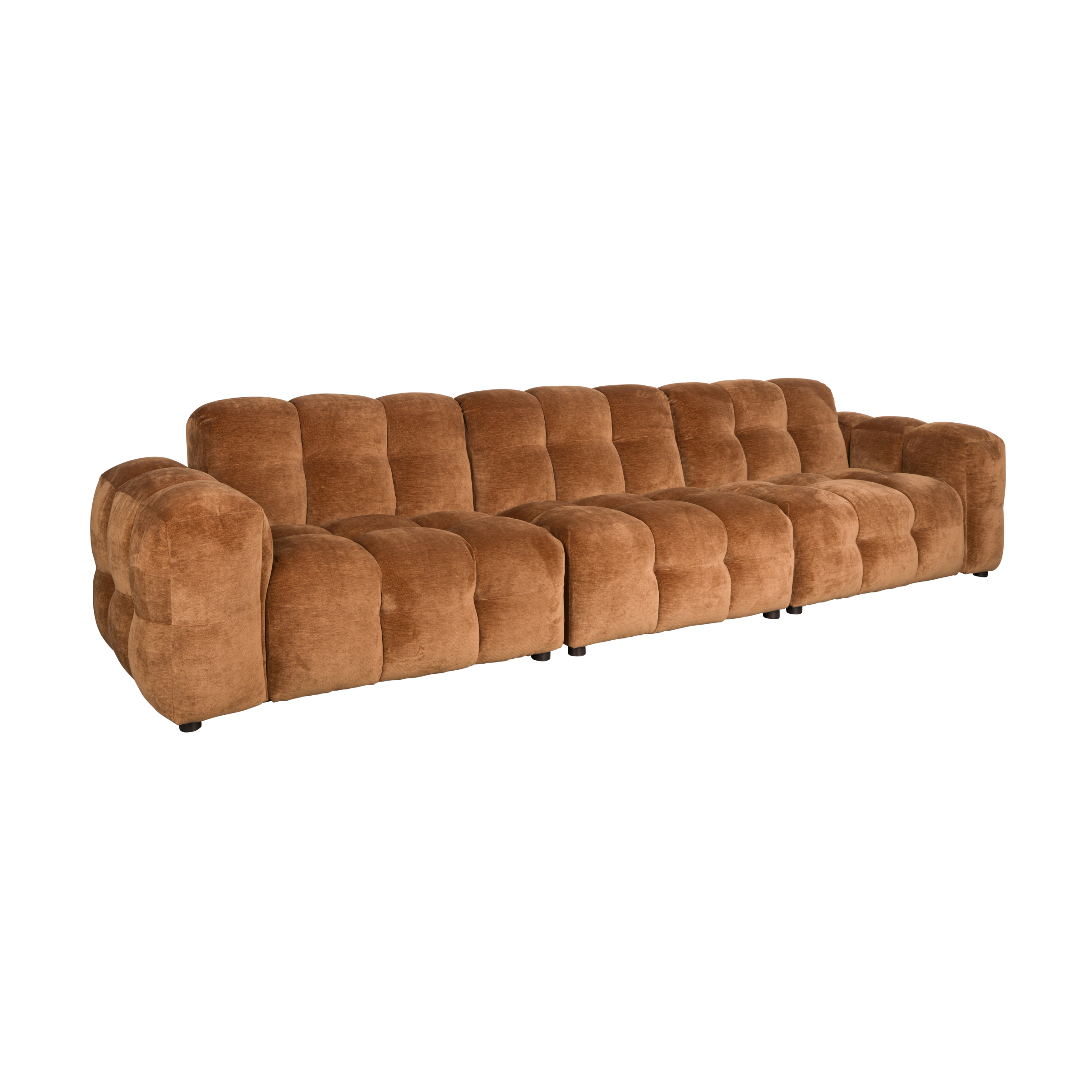 4.5-seater HACKMAN sofa in cognac velvet