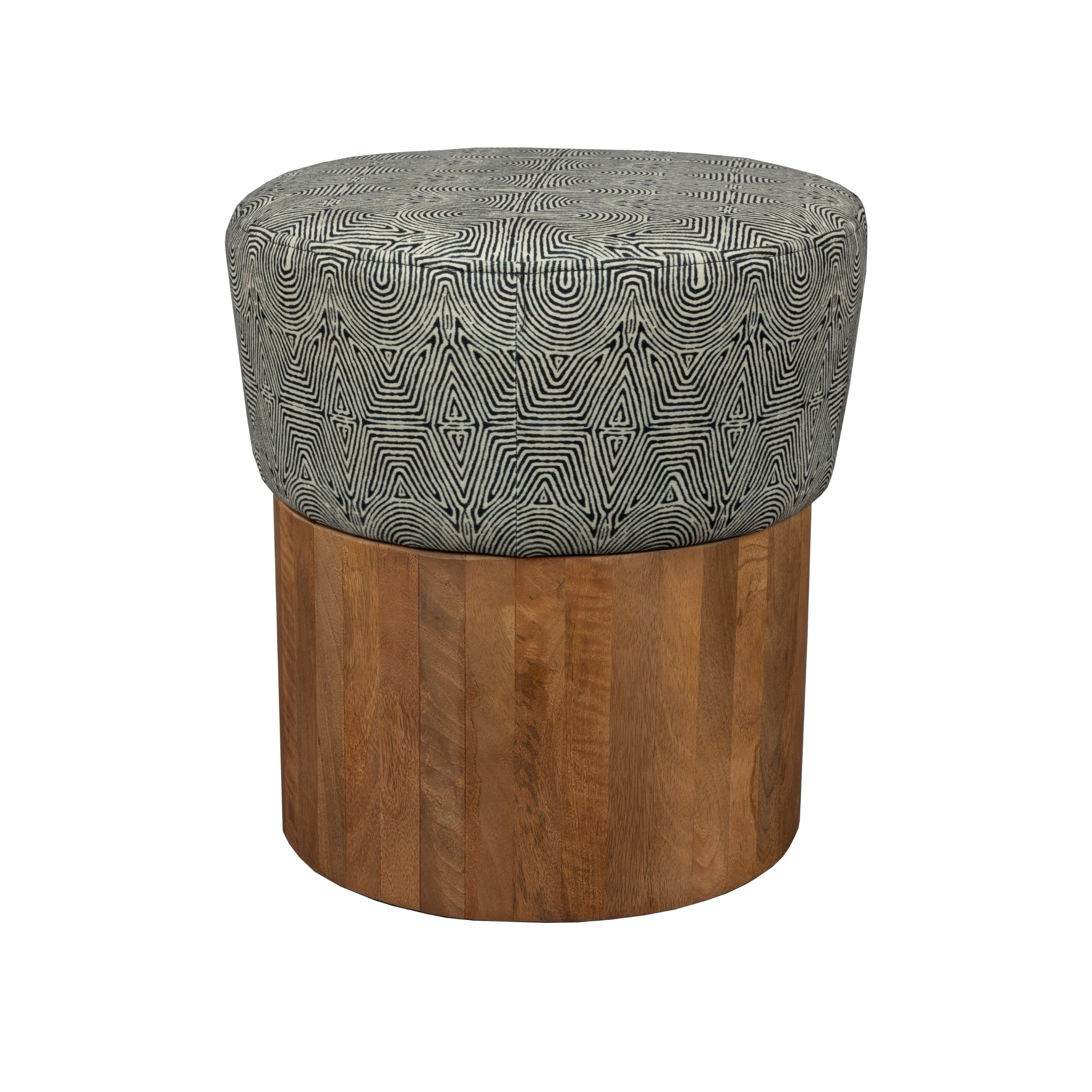 Stolička FRAGMENT z mangového dreva s čiernym vzorom