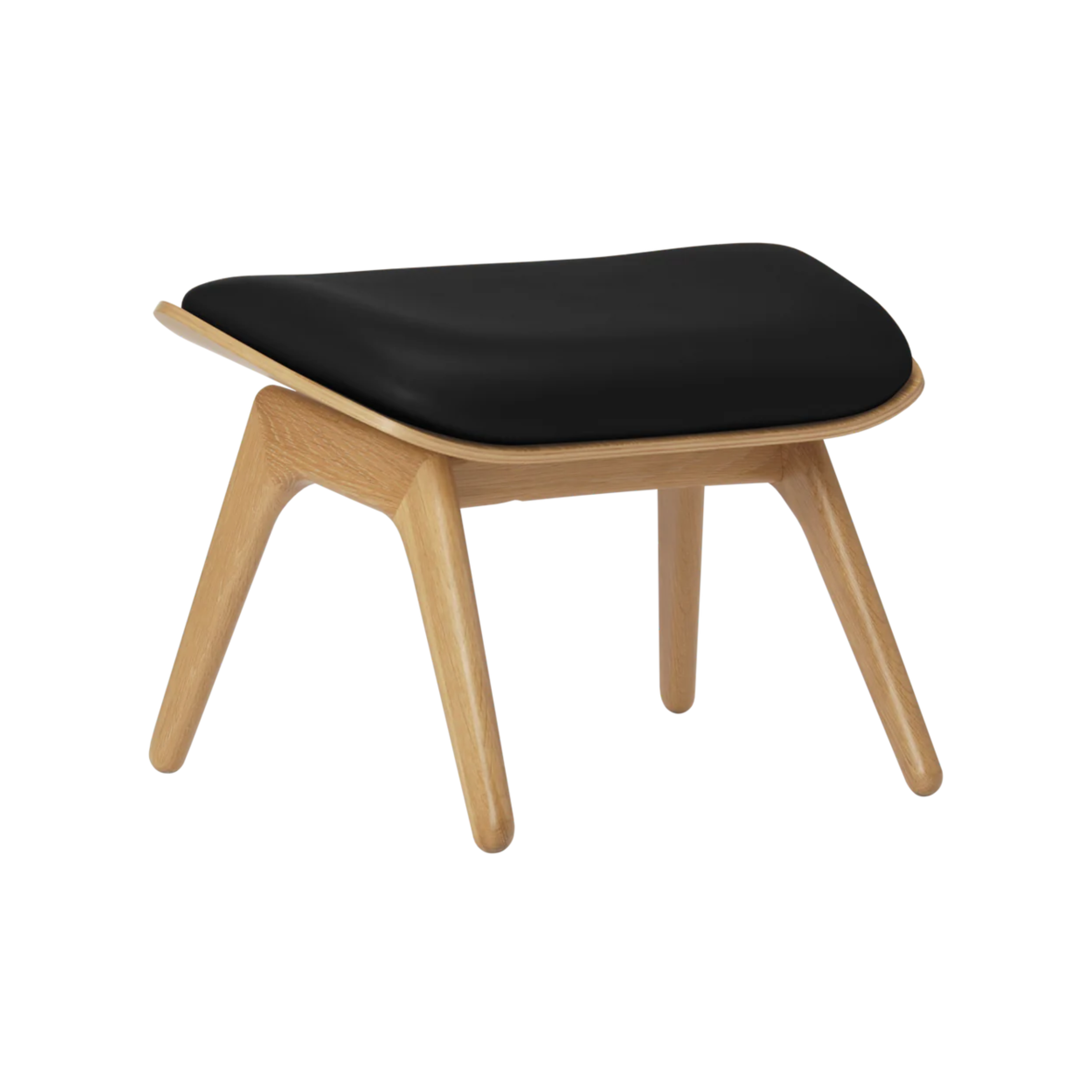 Podnožník READER čierna koža s dubovou základňou