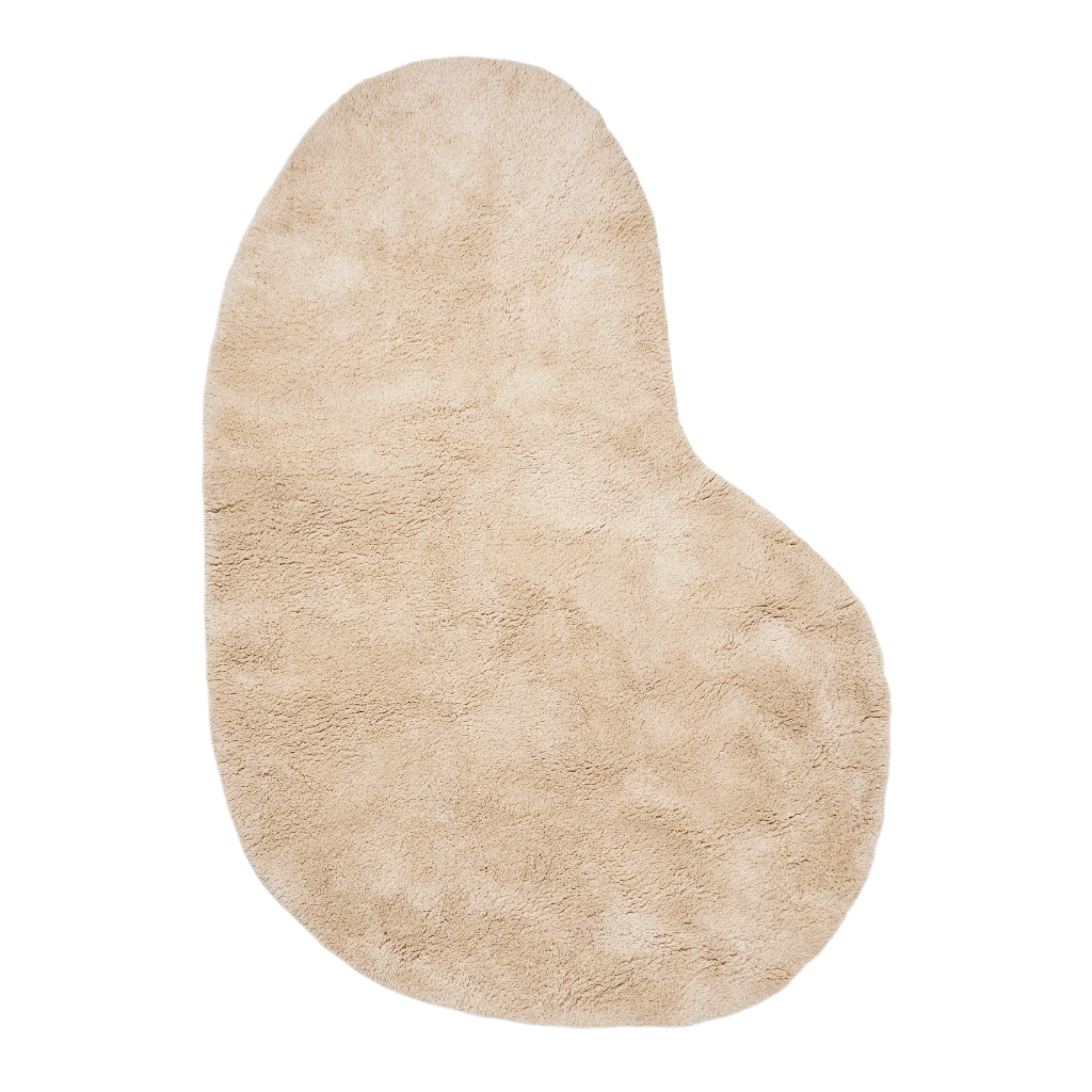 Oval rug FORMA broken white with long pile