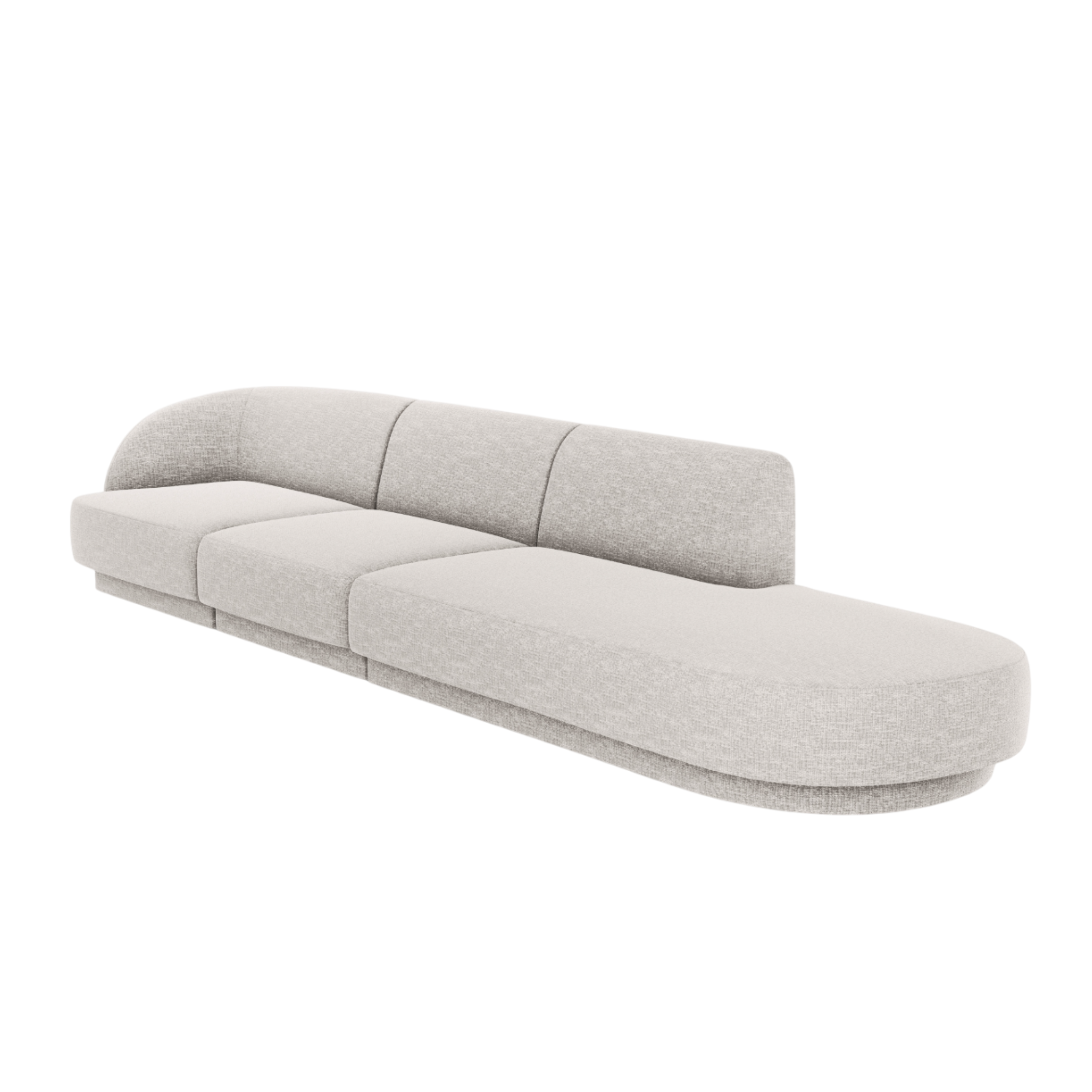 Sofa otvorená pravostranná 4-osobová otvorená MILEY šedý szenil