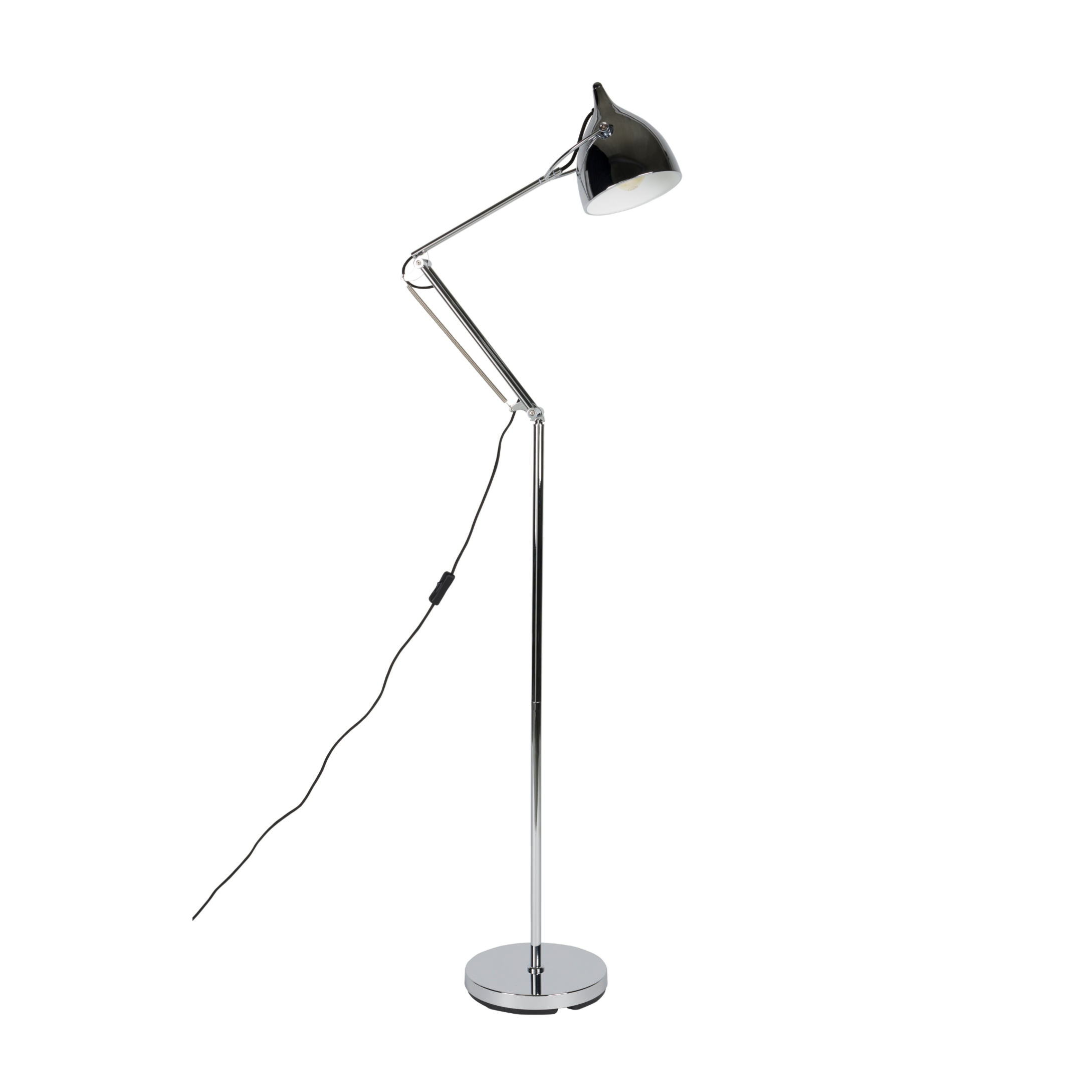 READER silver reading floor lamp