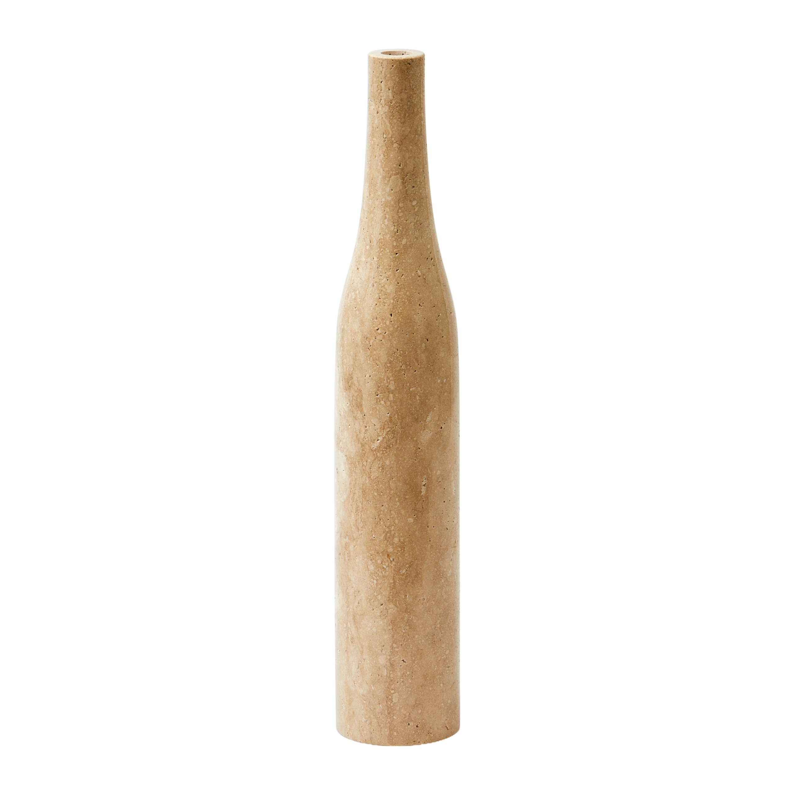 HERITAGE BOTTLE beige travertine candlestick