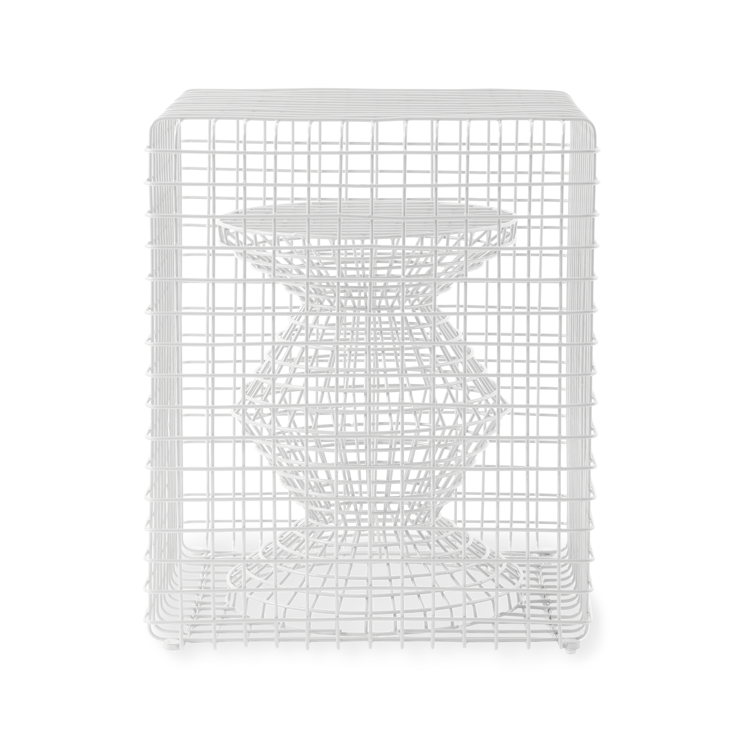 ZIG ZAG WIRE decorative stool white