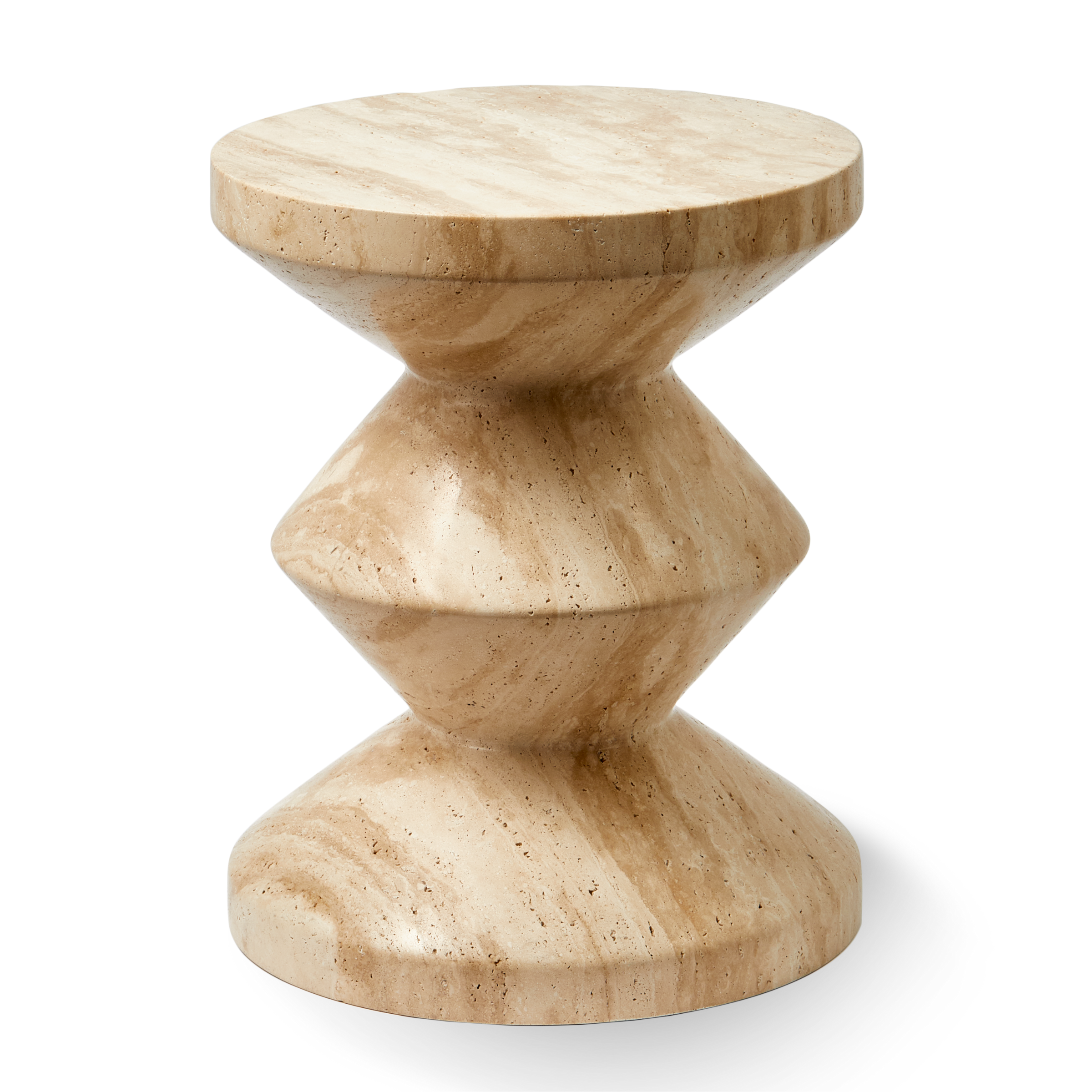 ZIG ZAG travertine stool