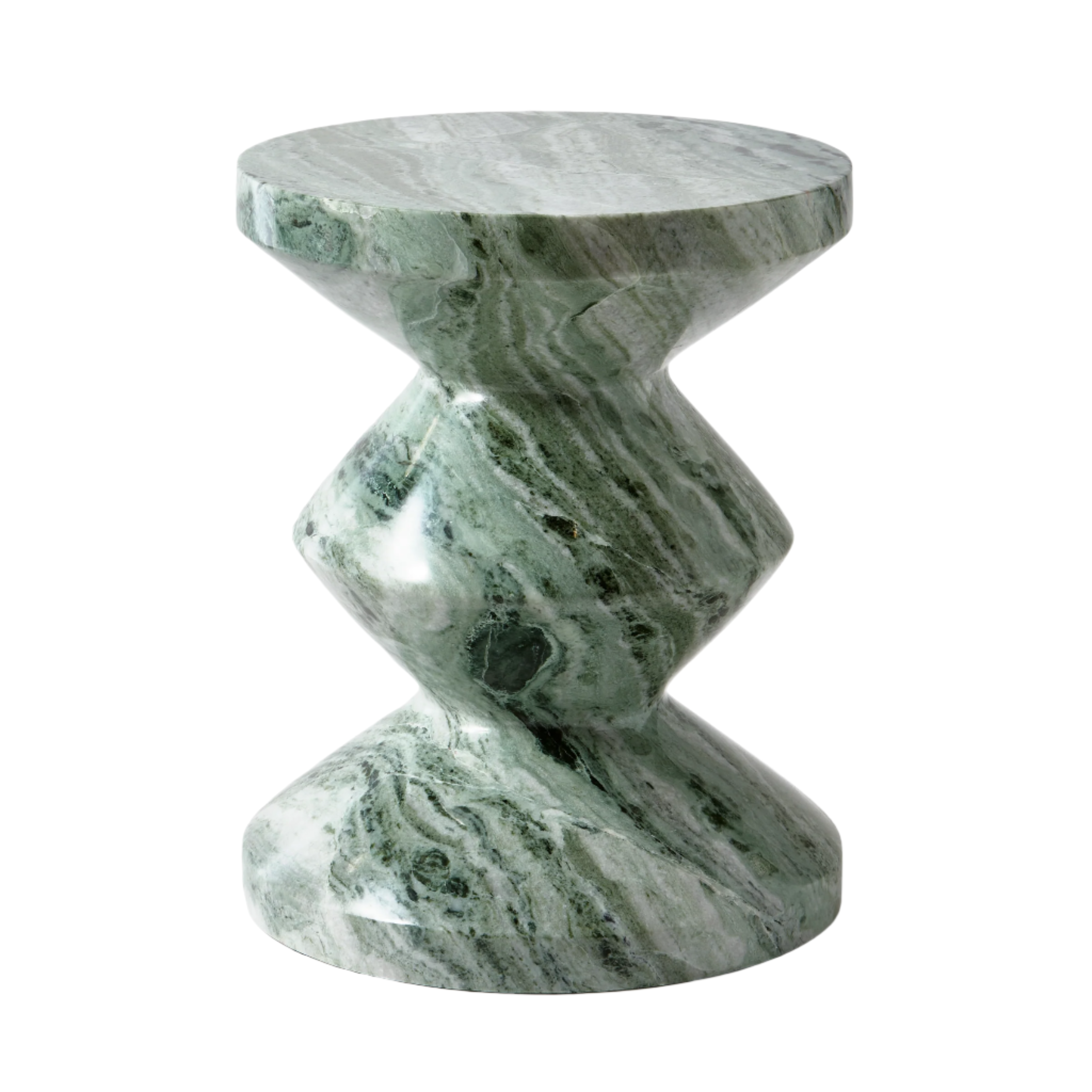 ZIG ZAG stool dark green marble