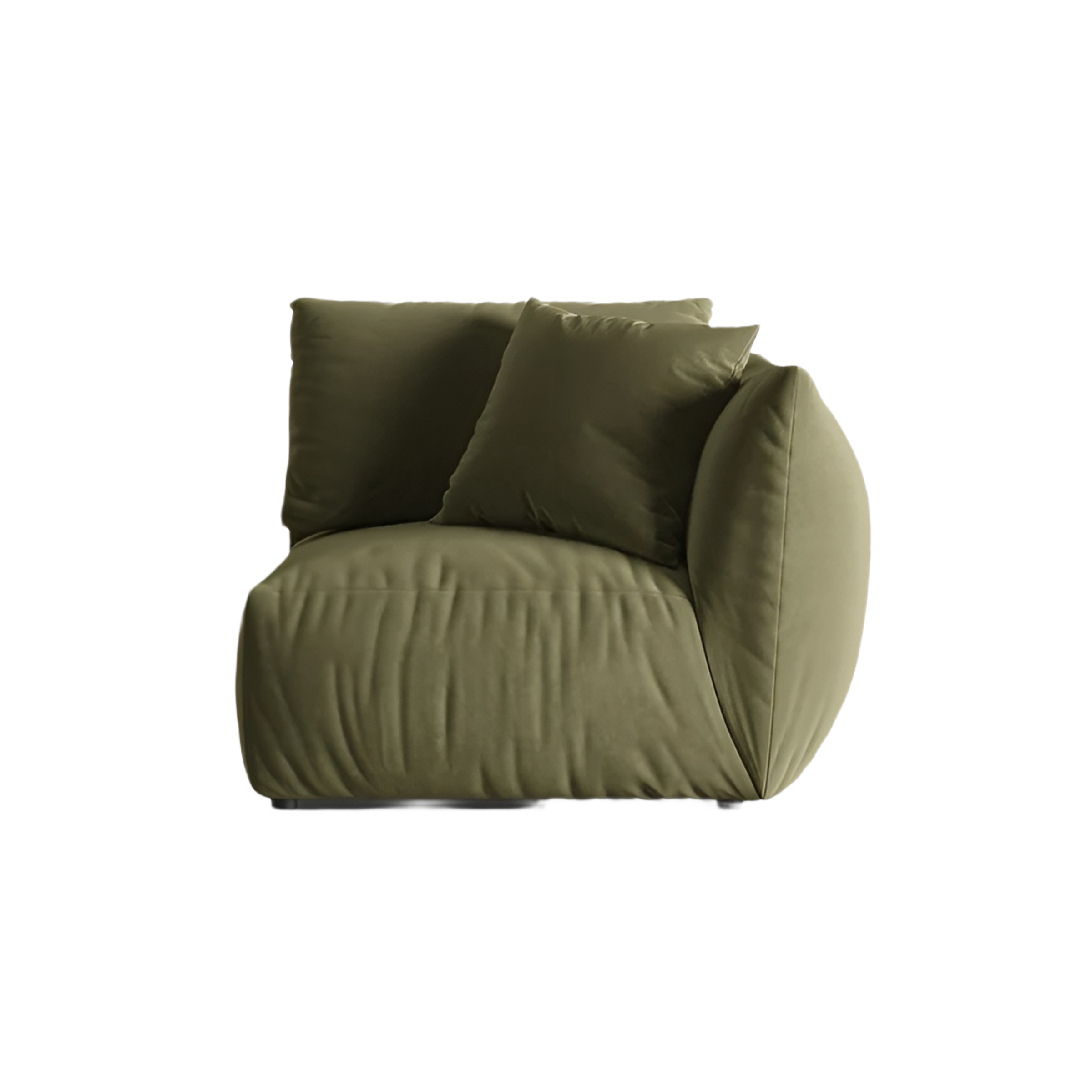 CHRIS Velvet Modular Sofa - Right Element Light Green