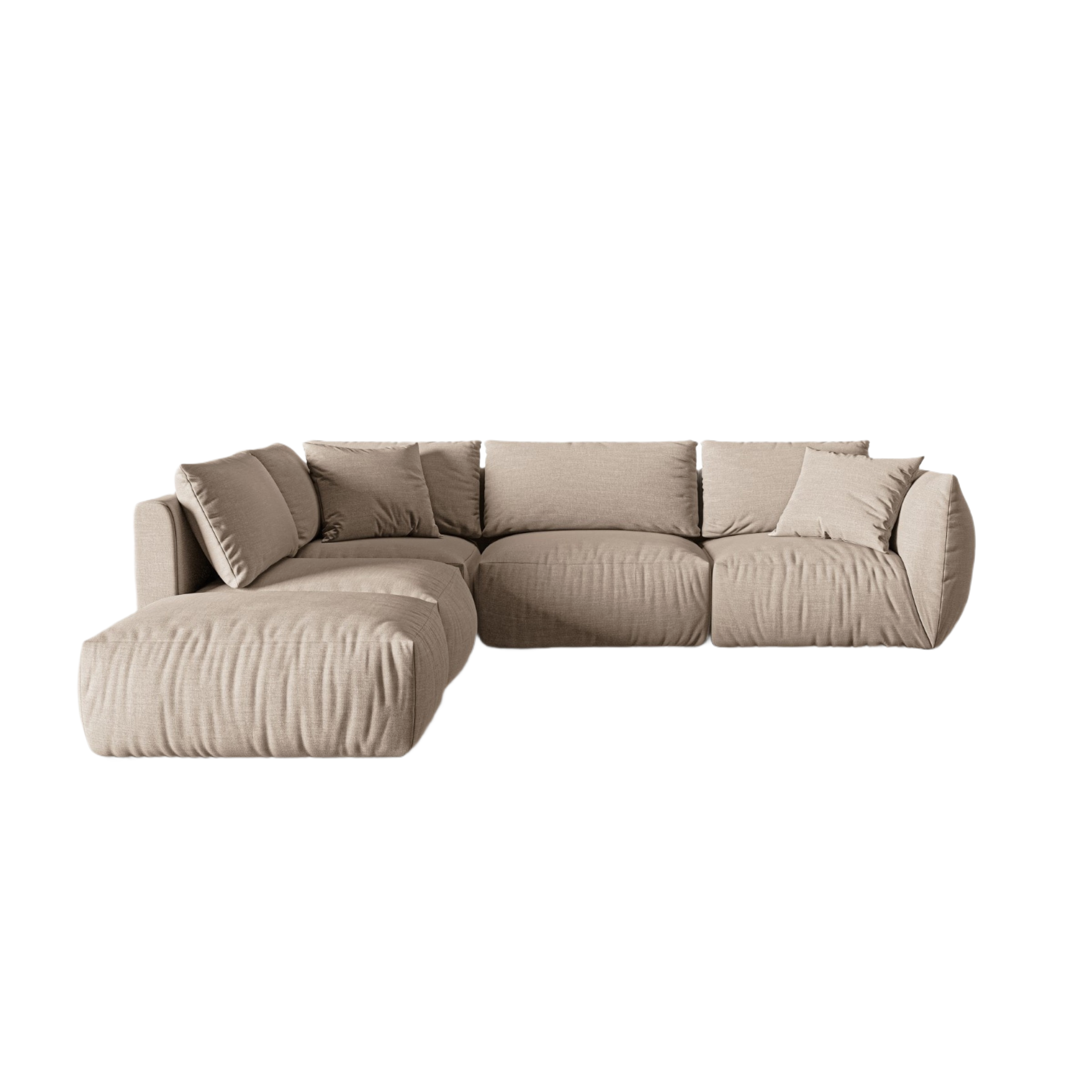 Left-facing modular sofa for 4 people CHRIS sand chenille