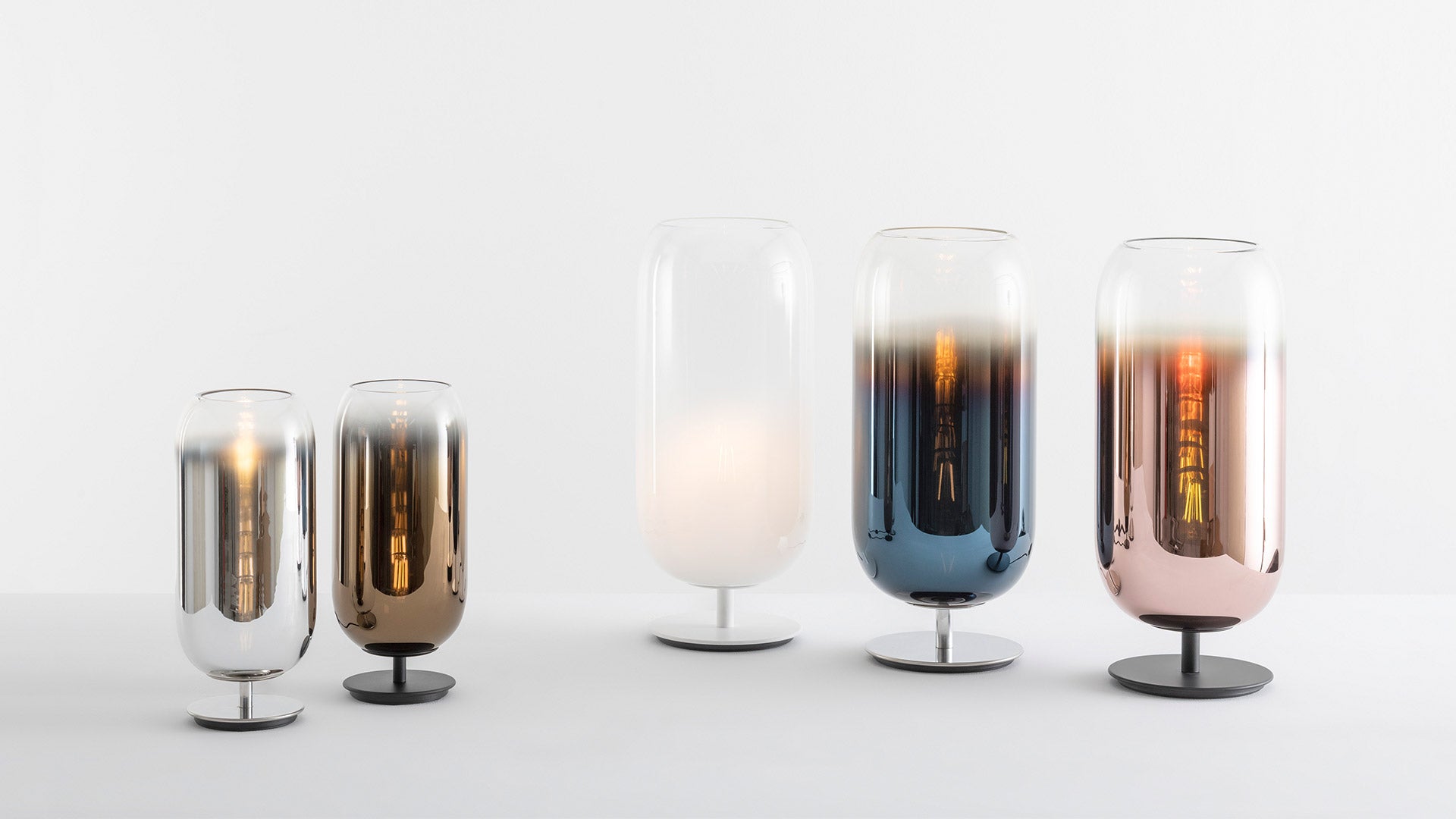 Stolná lampa GOPLE biela s bielym podstavcom