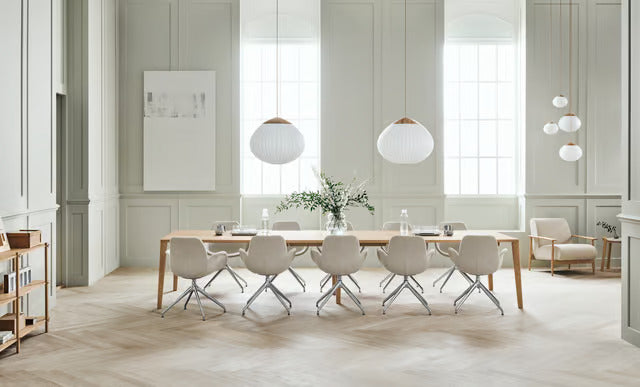 Graceful conference table black oak wood